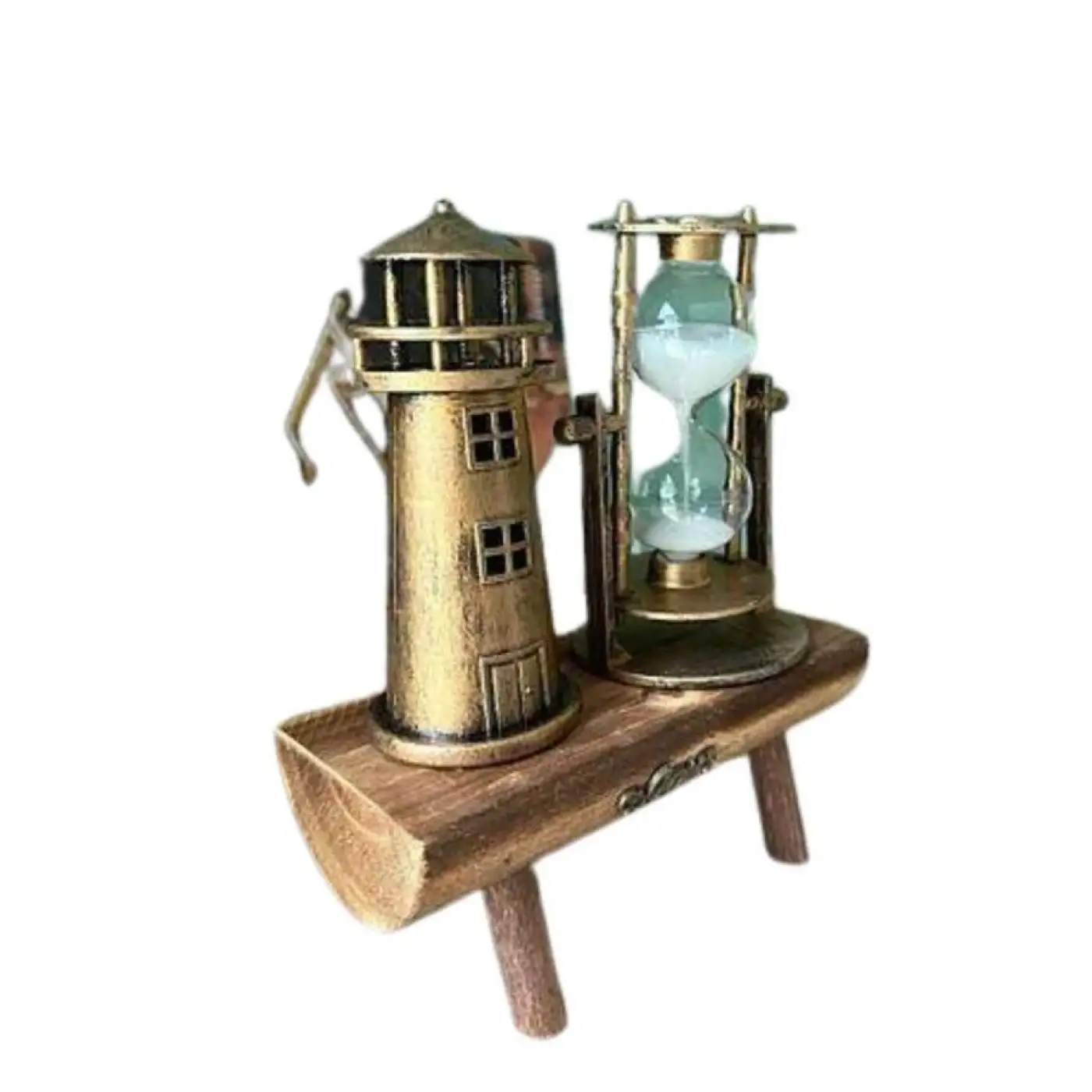 Hediyelik Eşya Retro Ahşap Deniz Feneri Kum Saati Biblo