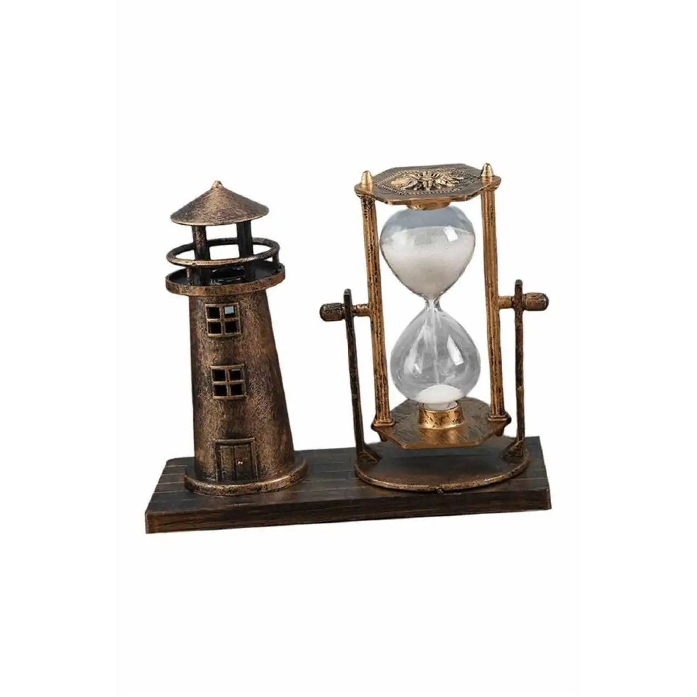 Hediyelik Eşya Retro Ahşap Deniz Feneri Kum Saati Biblo