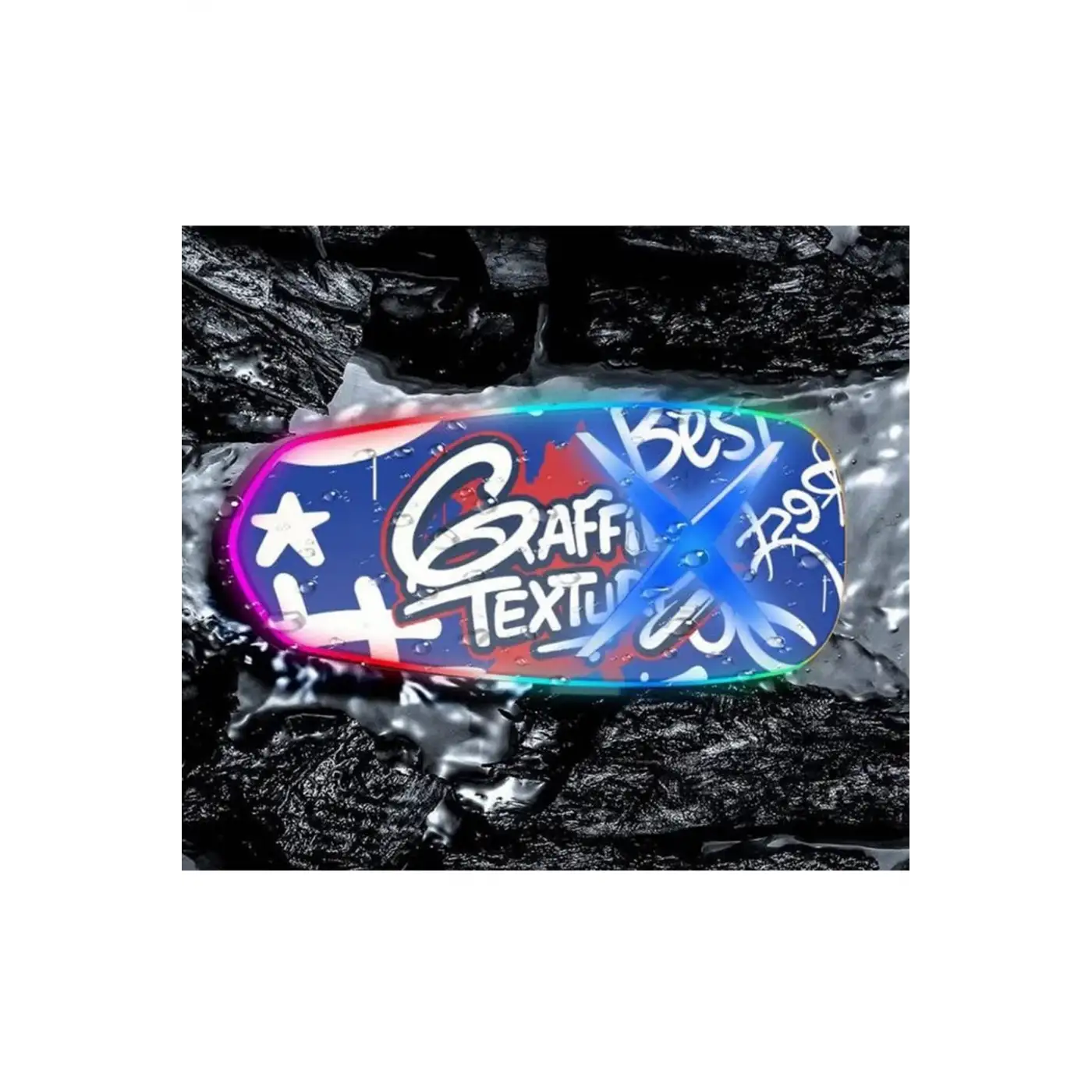 Helmet Graffiti Motor Kask Kulaklık Rgb Modlu Su Geçirmez 6.0 Bluetooth Intercom Yenı Model