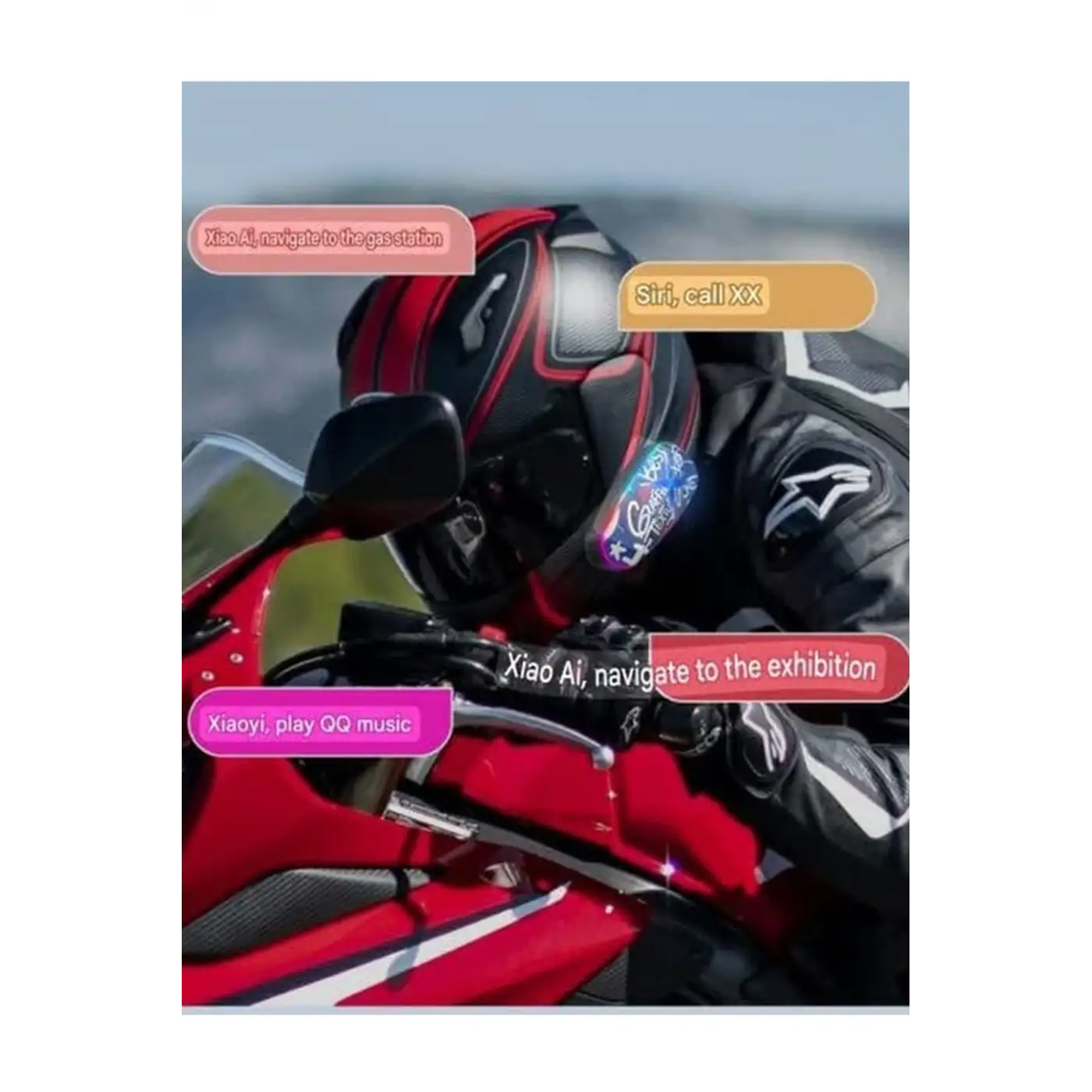 Helmet Graffiti Motor Kask Kulaklık Rgb Modlu Su Geçirmez 6.0 Bluetooth Intercom Yenı Model