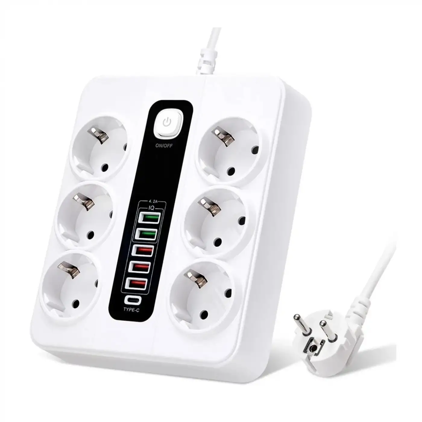 Hp-h04 3000w 10amper 6’lı 2metre Uzatma Kablolu Çoklu Termal Akım Priz