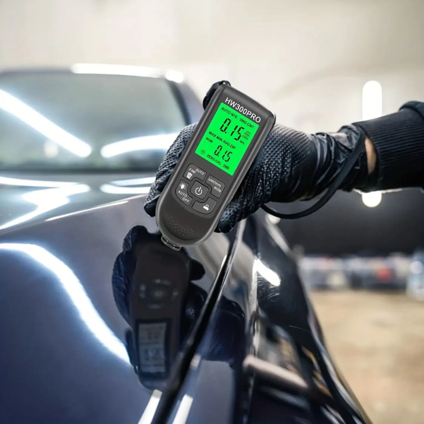 HW-300PRO Oto Boya Kalınlık Ölçer Fe NFe 2000µm + 2 Fonksiyonlu Bardak Tutucu Hediyeli