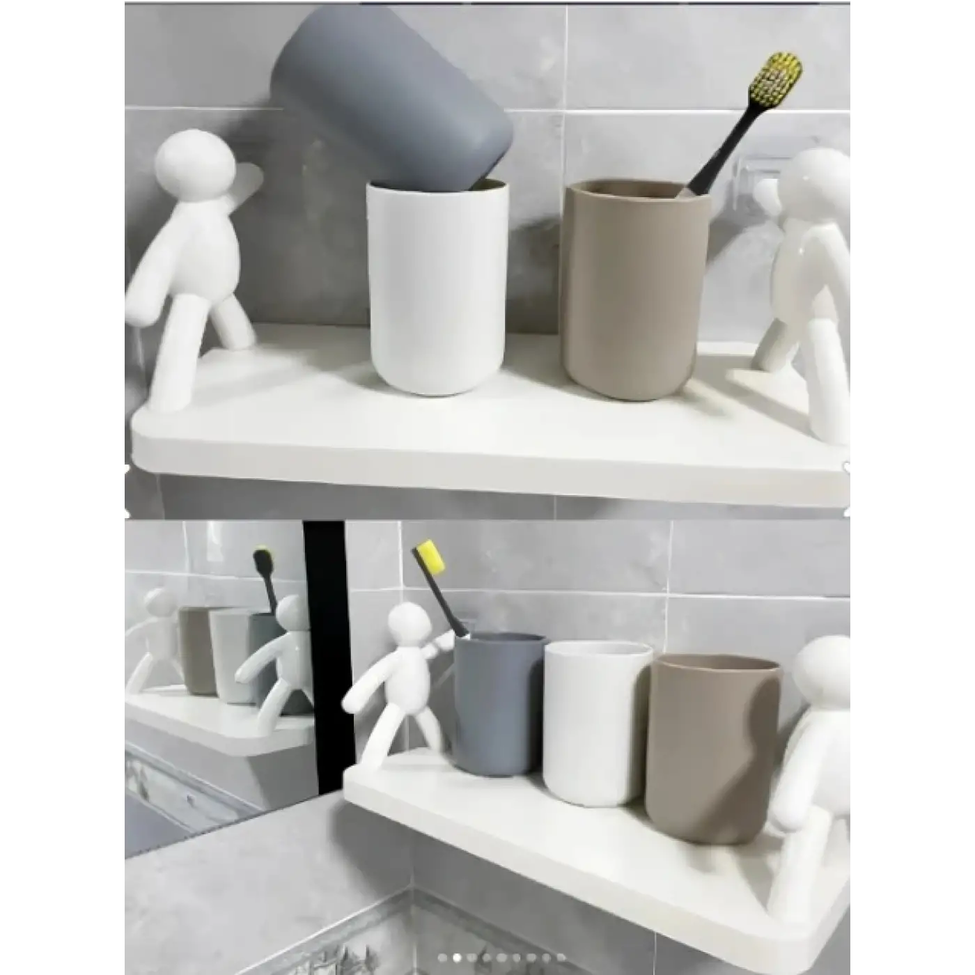 İnsan Figürlü Yapışkanlı Çok Amaçlı Duvar Rafı