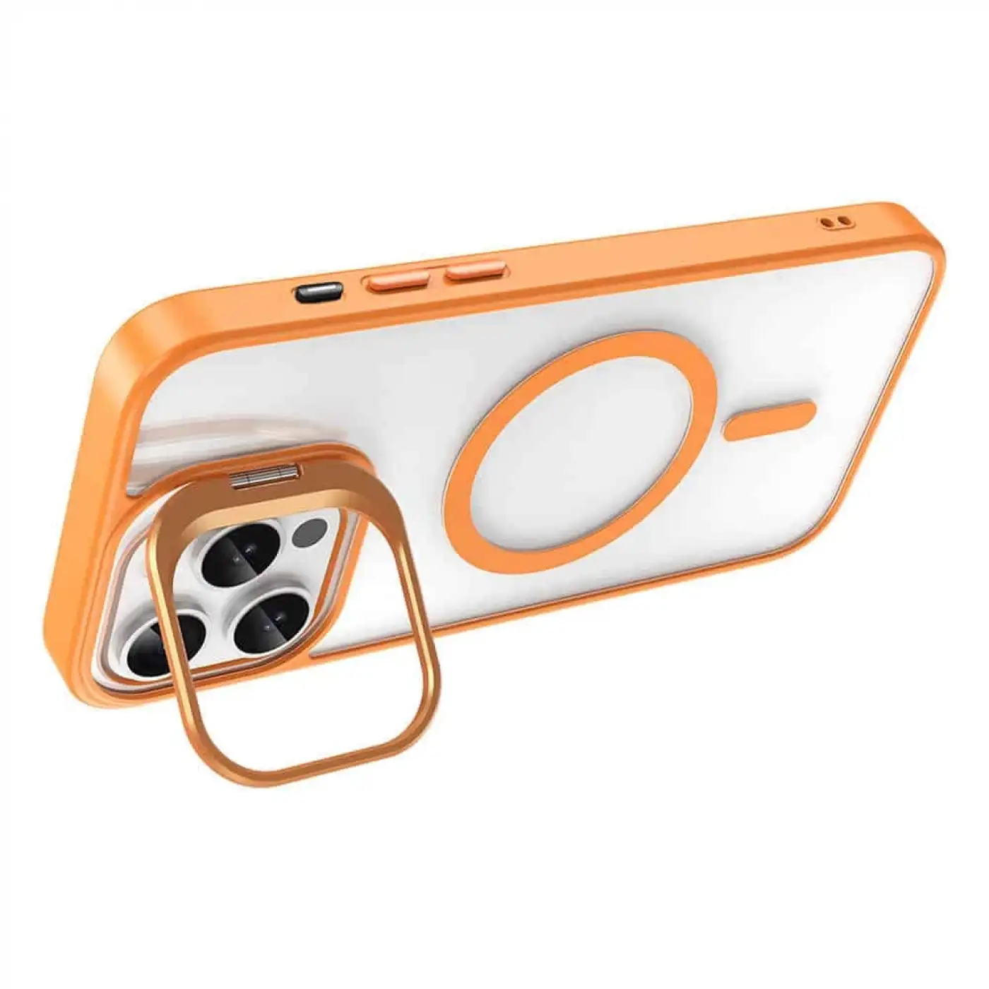 IP 11 Pro Max - Siyah Kılıf Kamera Lens Korumalı Standlı Lensli Kapak