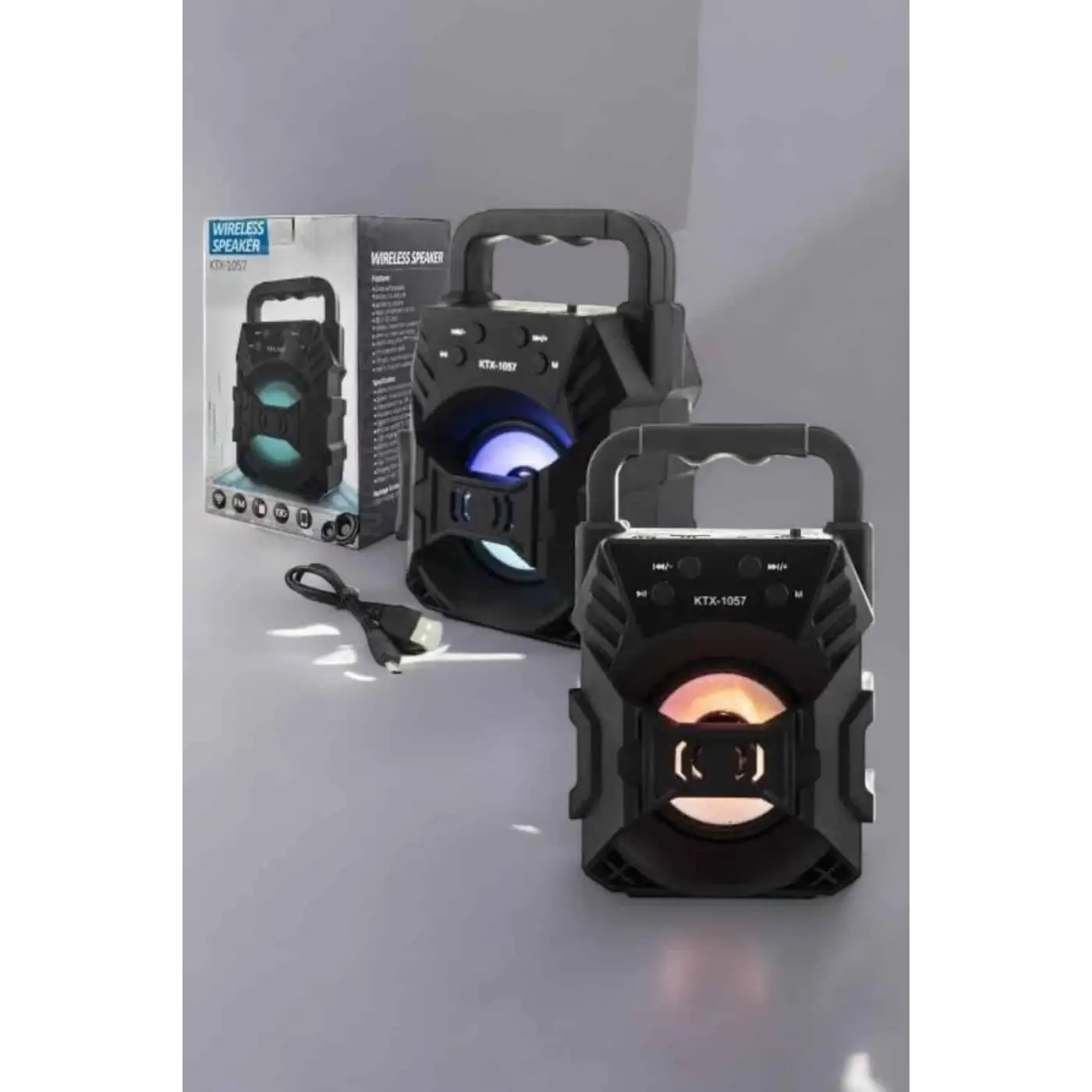 Işıklı Bluetooth Hoparlör Müzik ve Renkli Işık Taşınabiilir