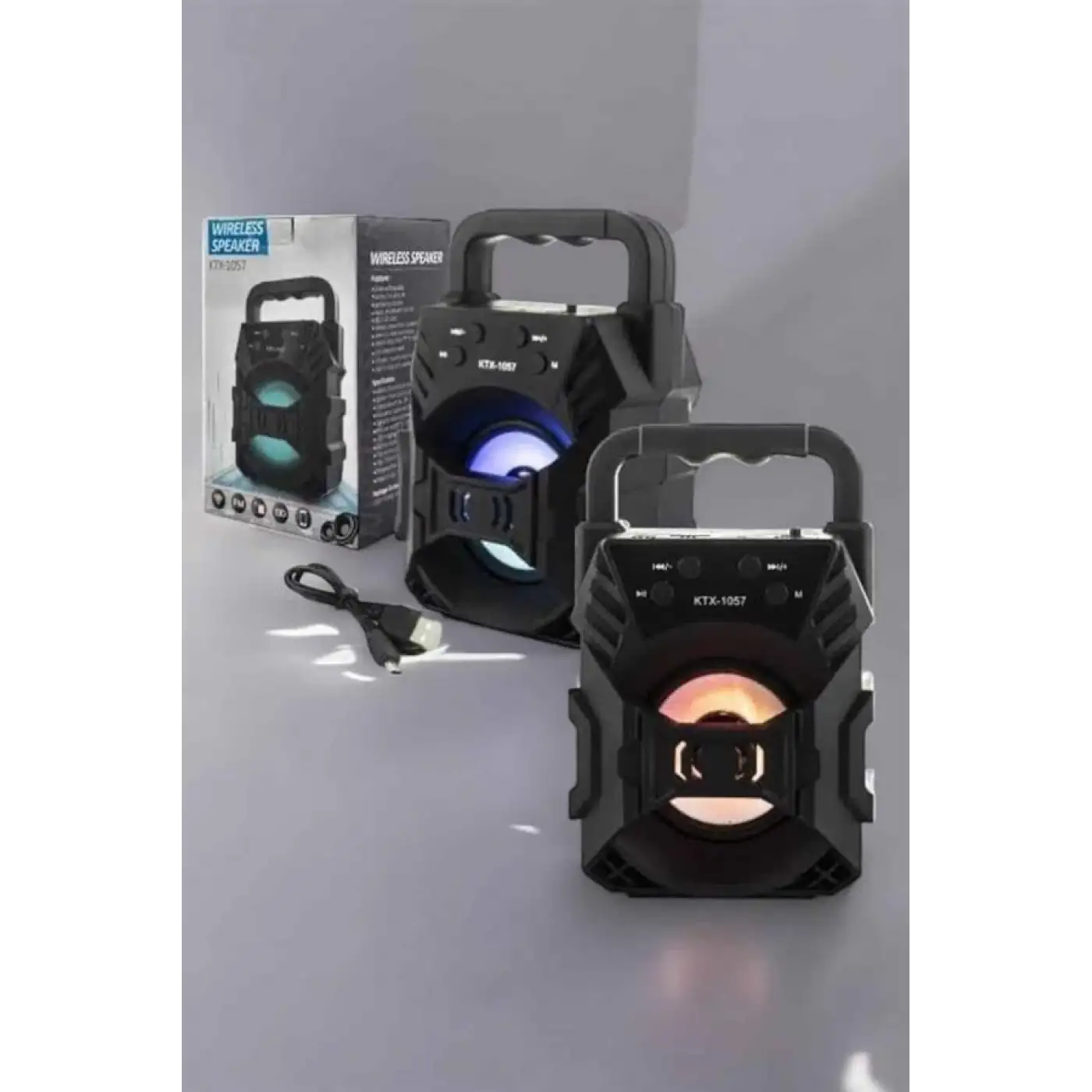 Işıklı Bluetooth Hoparlör Müzik ve Renkli Işık Taşınabiilir