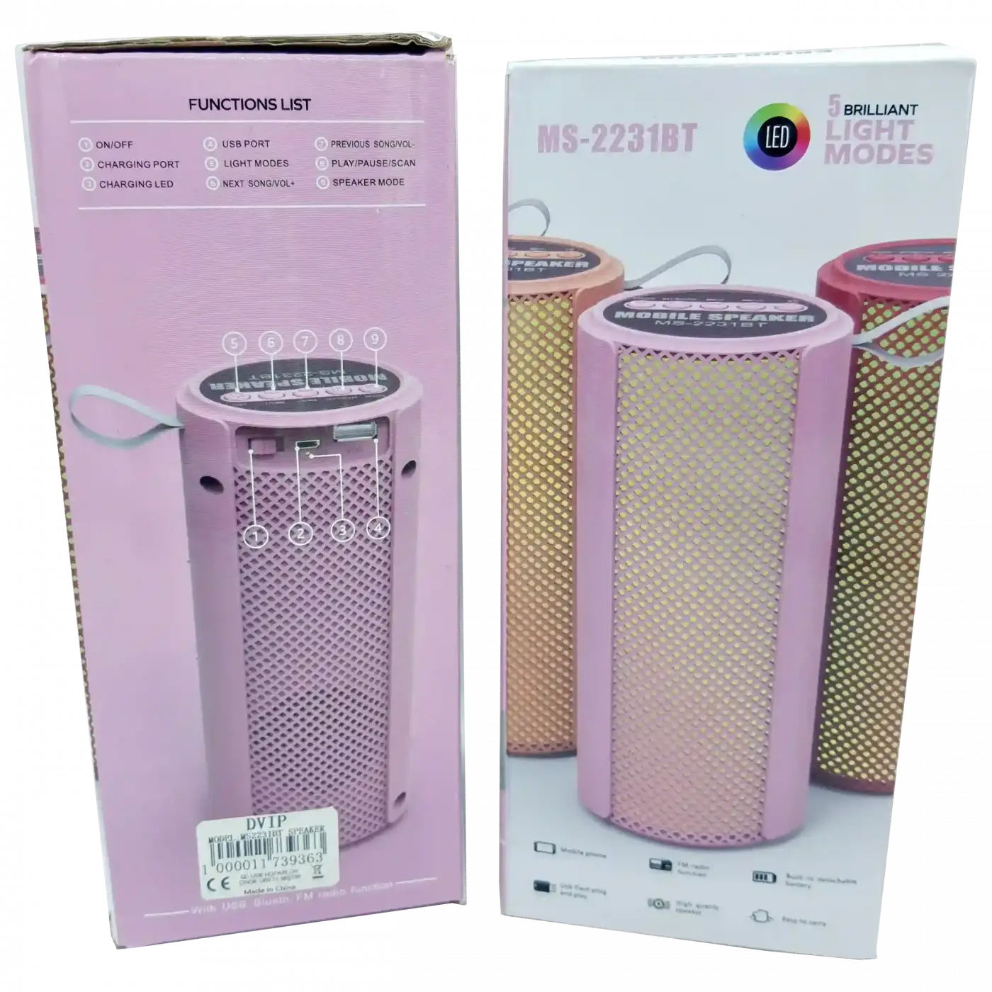 Işıklı Bluetooth Hoparlör - USB - FM Radyo- DVIP MS-2231BT