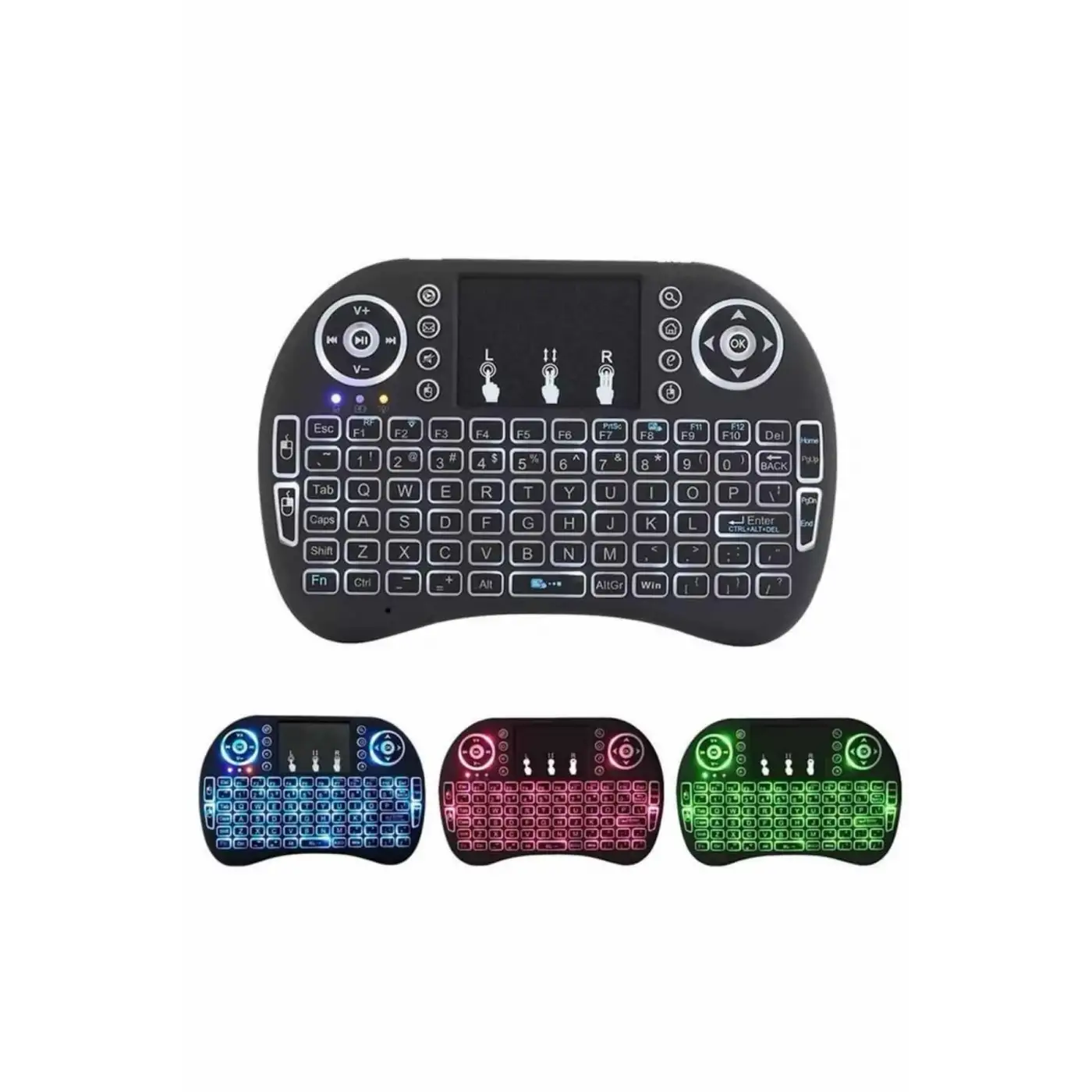 Işıklı Kablosuz Mini Klavye ve Dokunmatik Mouse Seti Türkçe Kablosuz