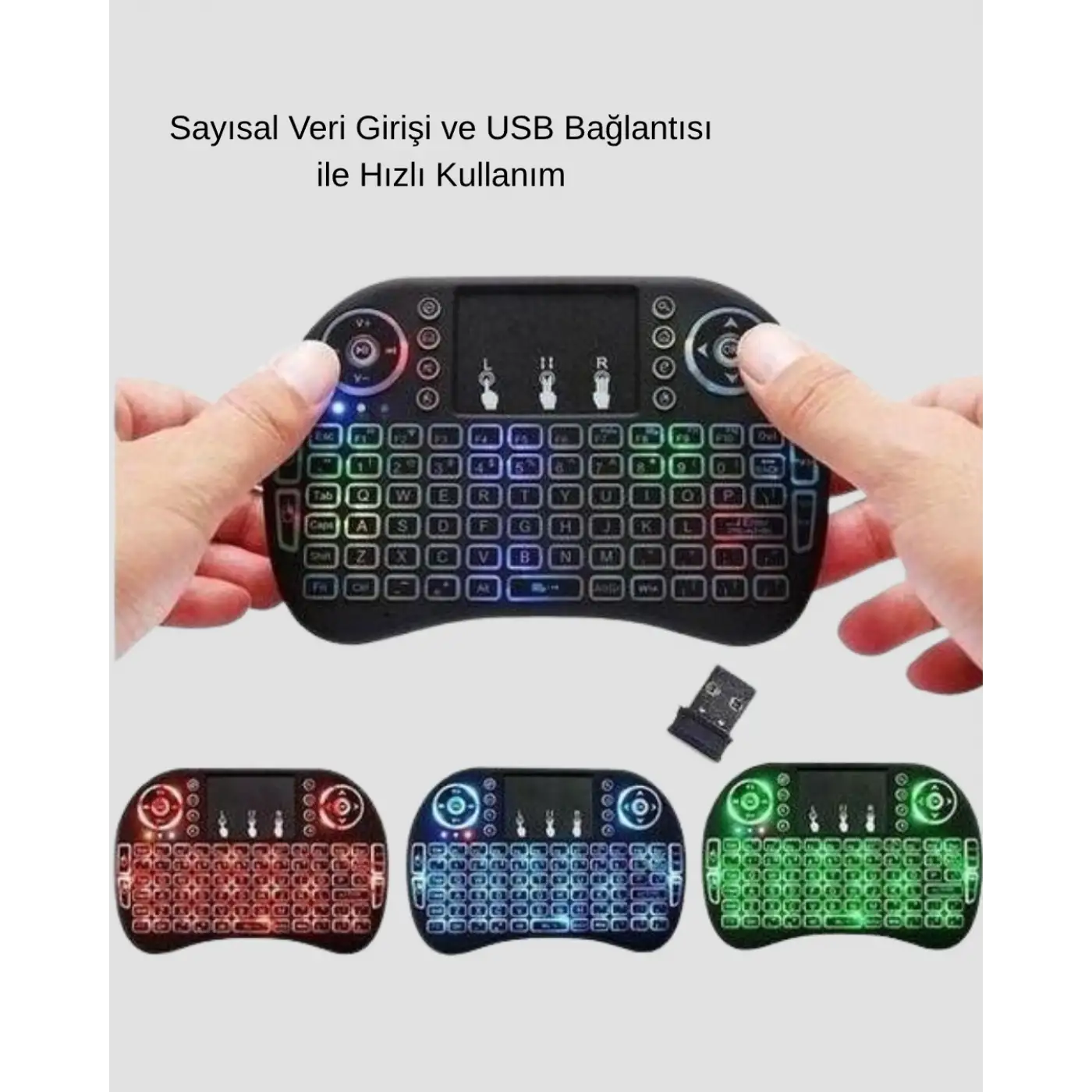 Işıklı Q Klavye – Entegre Touchpad, Ergonomik Tasarım ve Türkçe Karakter Desteği