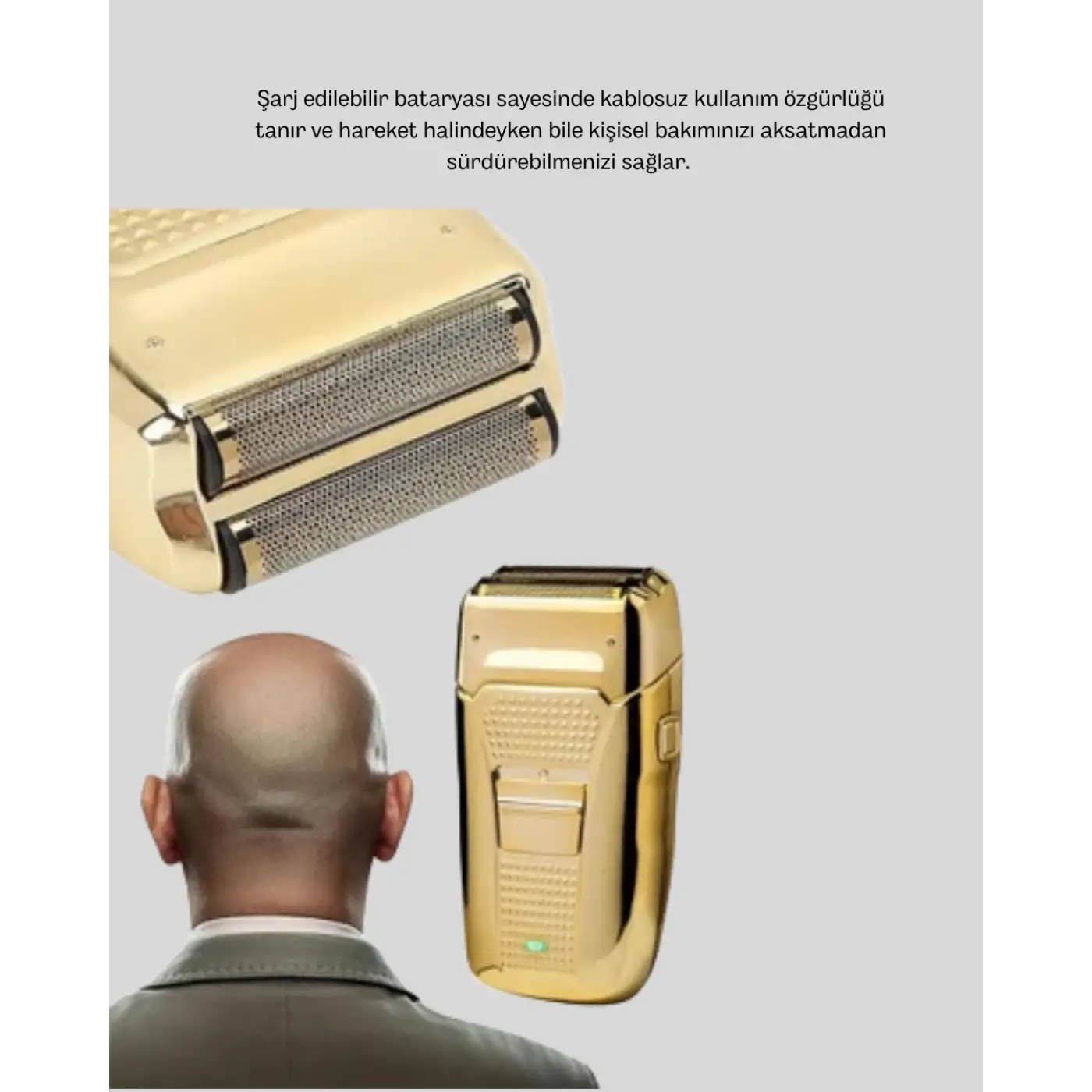 Islak Kuru Kullanımlı Şarjlı Tıraş Makinesi Ergonomik ve Cilt Dostu