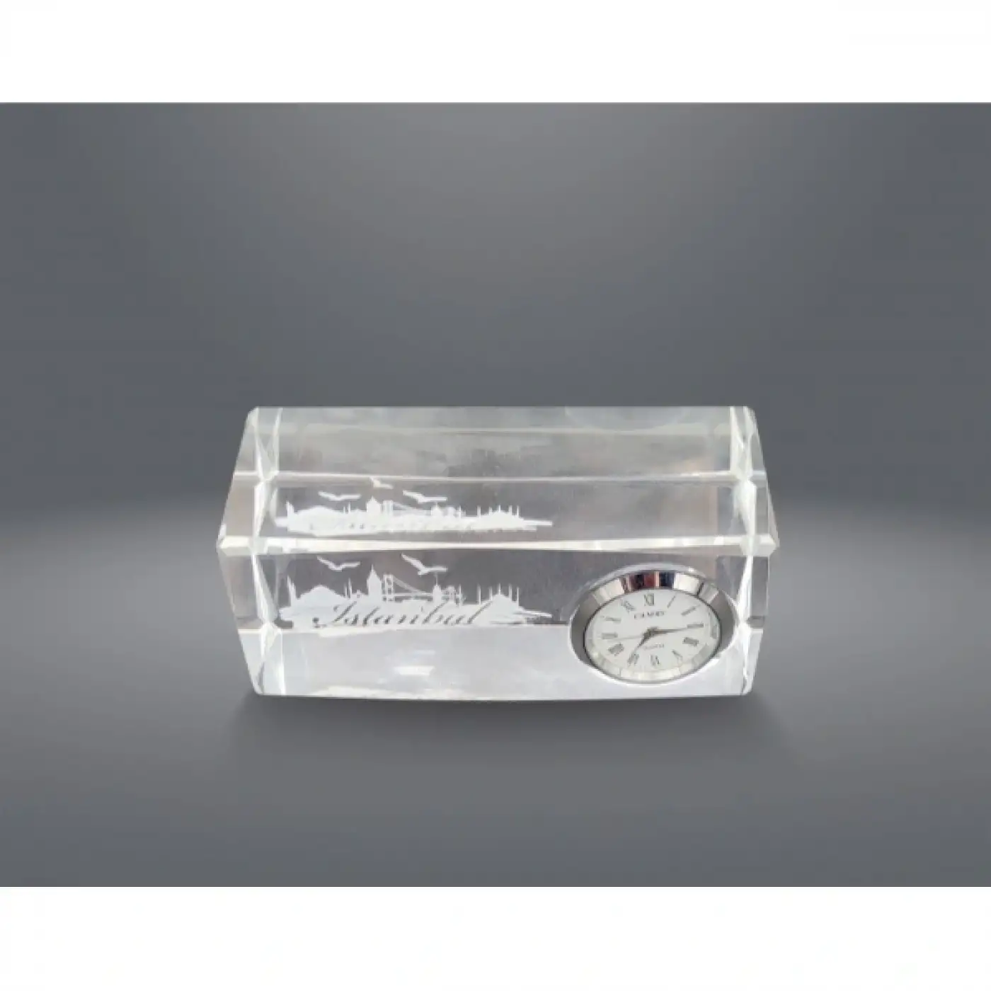 İstanbul Tasarımlı Kristal Saatli Biblo