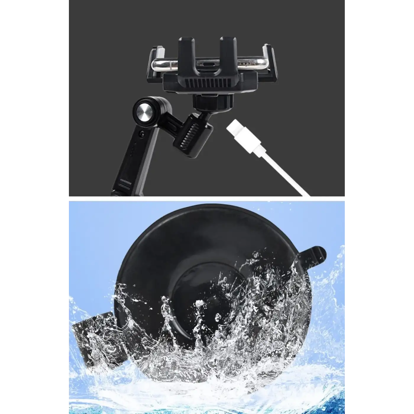 Jel Vantuzlu Cama Takılabilen Güçlü 360 Derece Dönebilen Ayarlanabilir Araç Içi Vantuzlu Telefon Tutucu