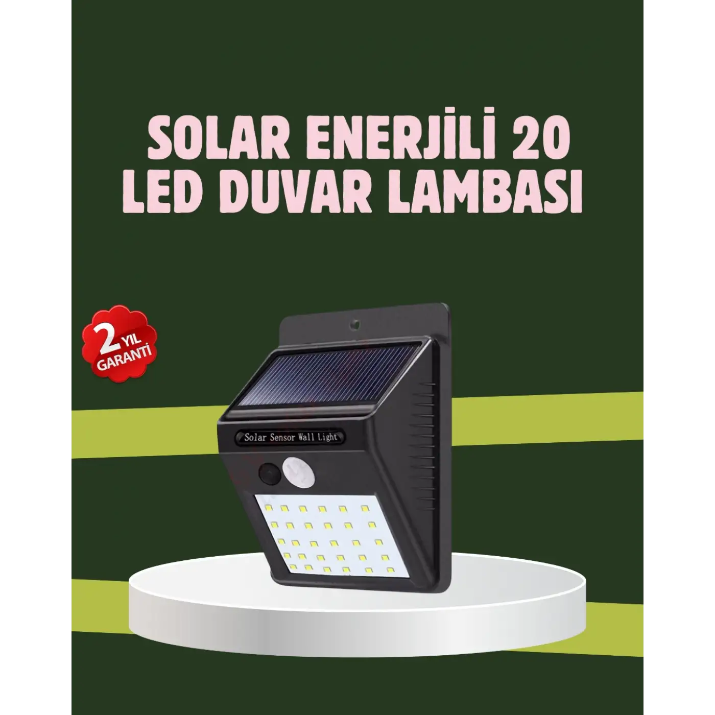 Kablo Gerektirmeyen Solar LED Bahçe ve Veranda Işığı
