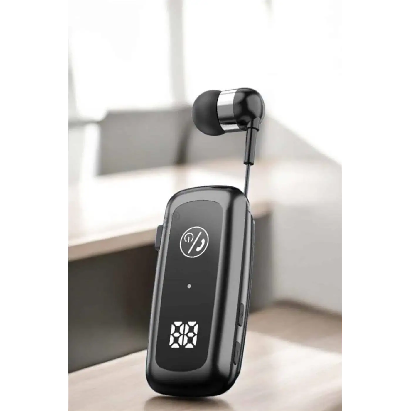 Kablolu Bluetooth Kulaklık Kulak İçi Stereo Mikrofonlu Dijital Göstergeli