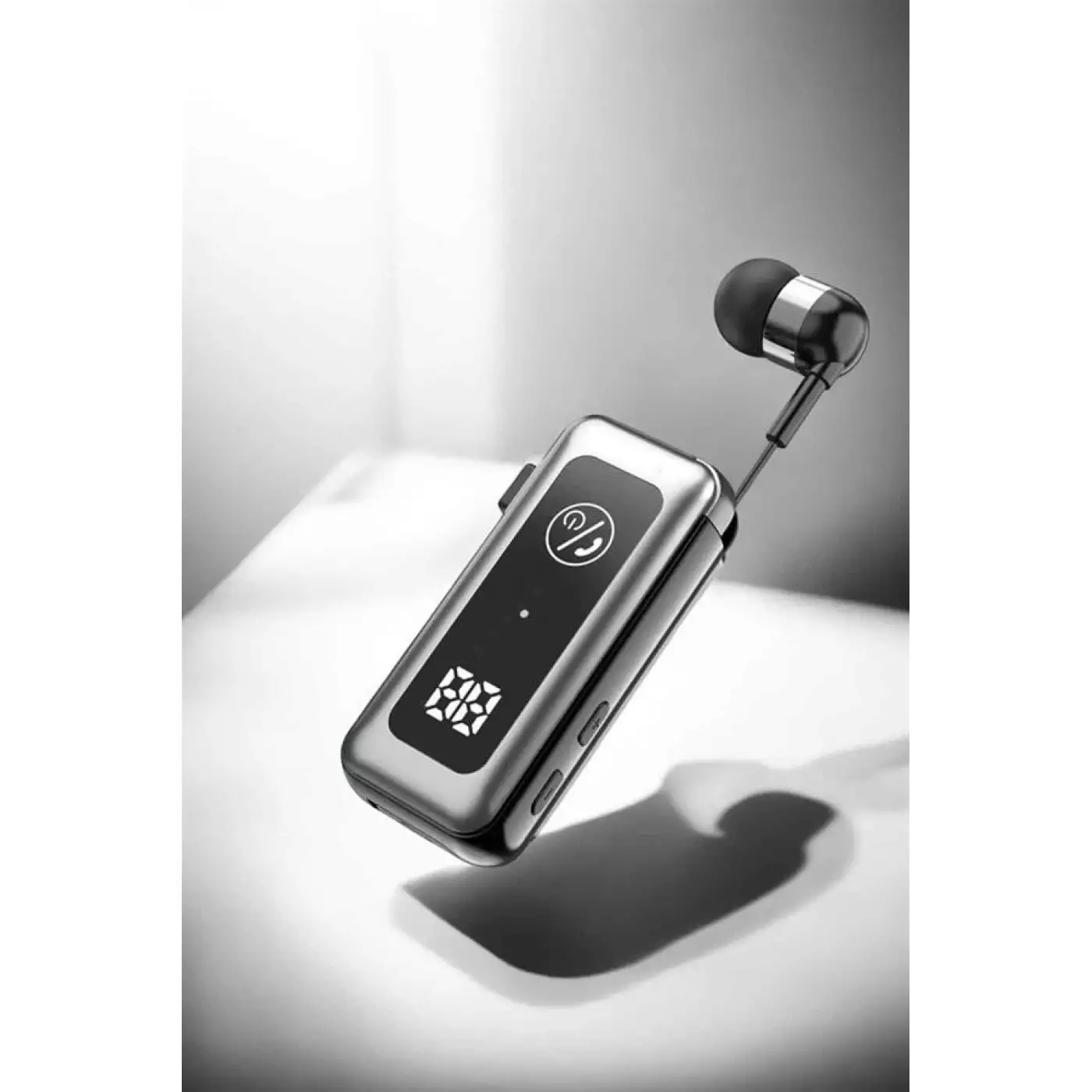 Kablolu Makaralı Bluetooth Kulaklık Uzun Pil Ömrü Dijital Göstergeli