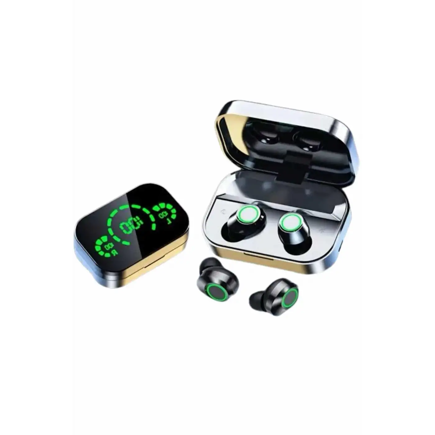 Kablosuz Bluetooth Kulaklık Çift Telefon Destekli Powerbankli Dijital Göstergeli