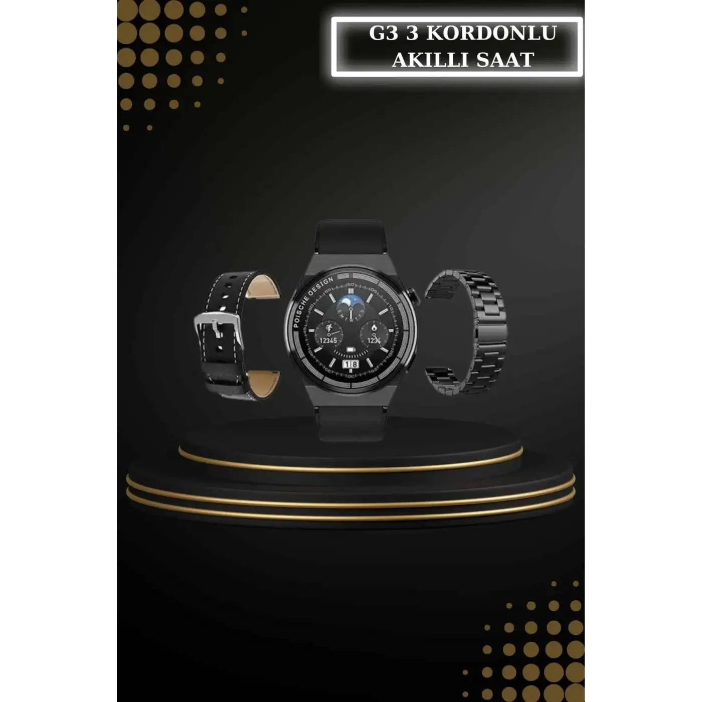 Kablosuz Bluetooth Kulaklık ve Kordon Hediyeli Akıllı Saat Nabız Ölçer Uzun Pil Ömrü