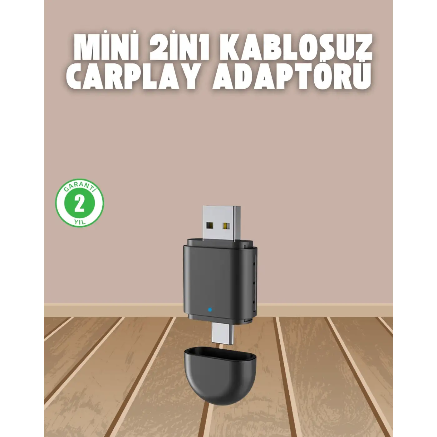 Kablosuz CarPlay Adaptörü – USB-A & Type-C Uyumlu Hızlı Bağlantı Cihazı