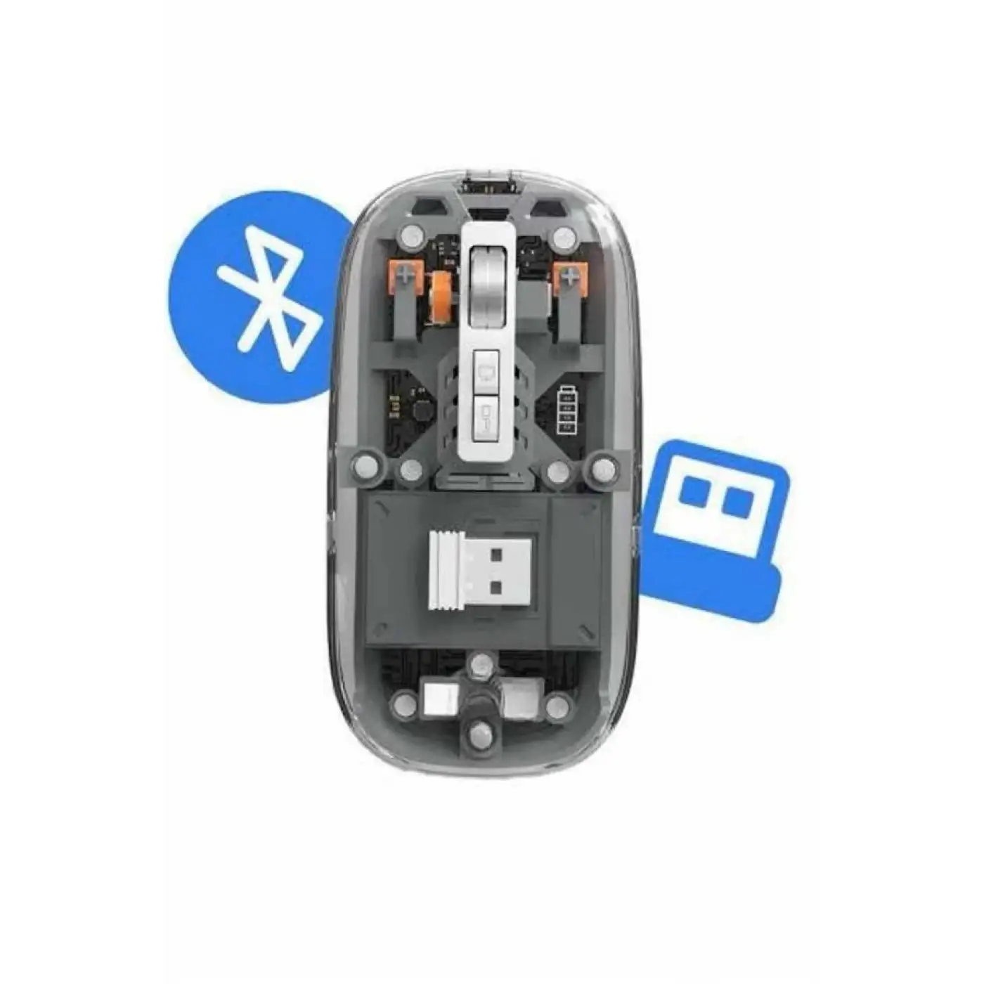 Kablosuz Mouse Fare Şarjlı Bluetooth Wireless Çift Modlu Sessiz