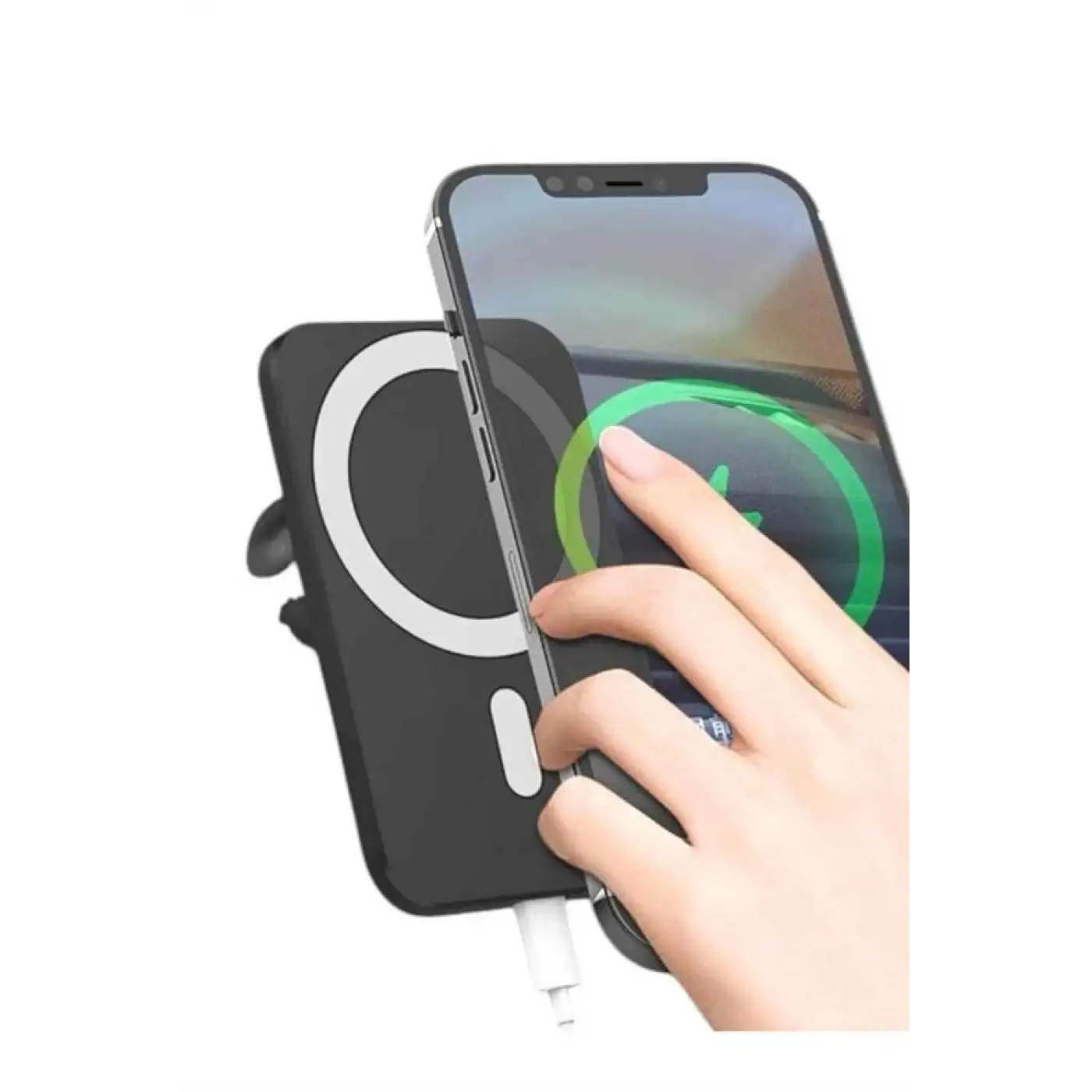 Kablosuz Şarj Aleti Magsafe Araç Içi Manyetik Şarj 15W İOS Uyumlu