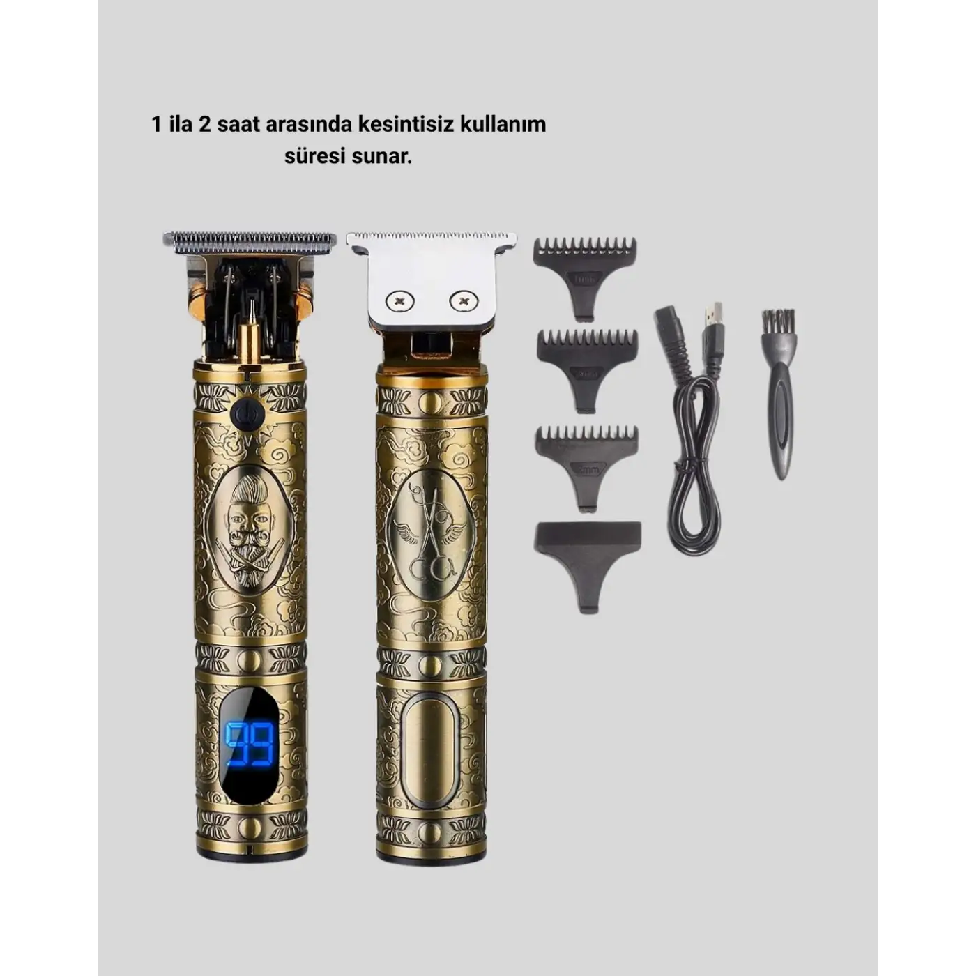 Kablosuz Şarjlı Profesyonel Tıraş Makinesi – 1800 mAh Lityum Pil