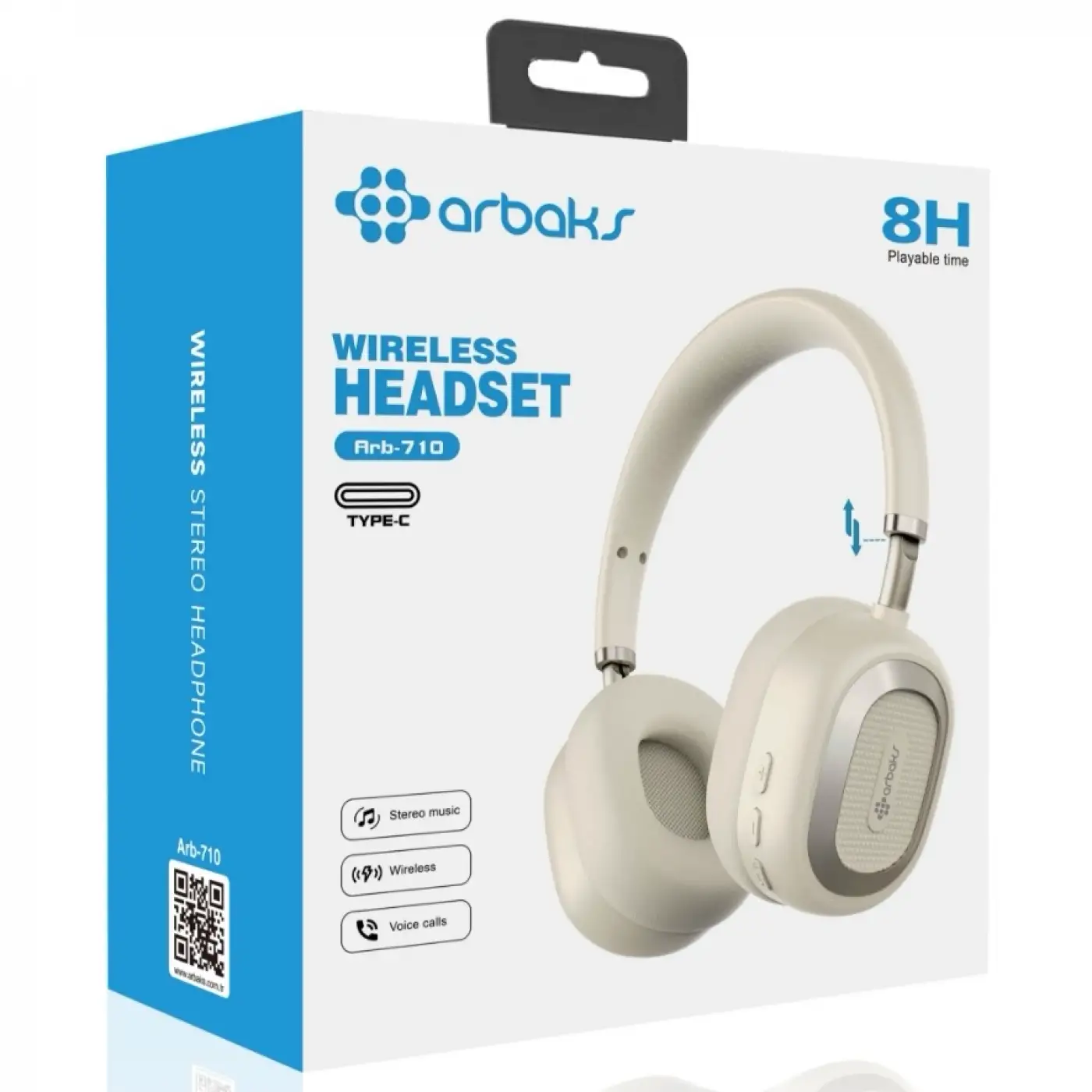 Kablosuz Stereo Kulaklık • Type-C Şarj • 8 Saat Oynatma • Kablosuz Arama • Model: Arb-710