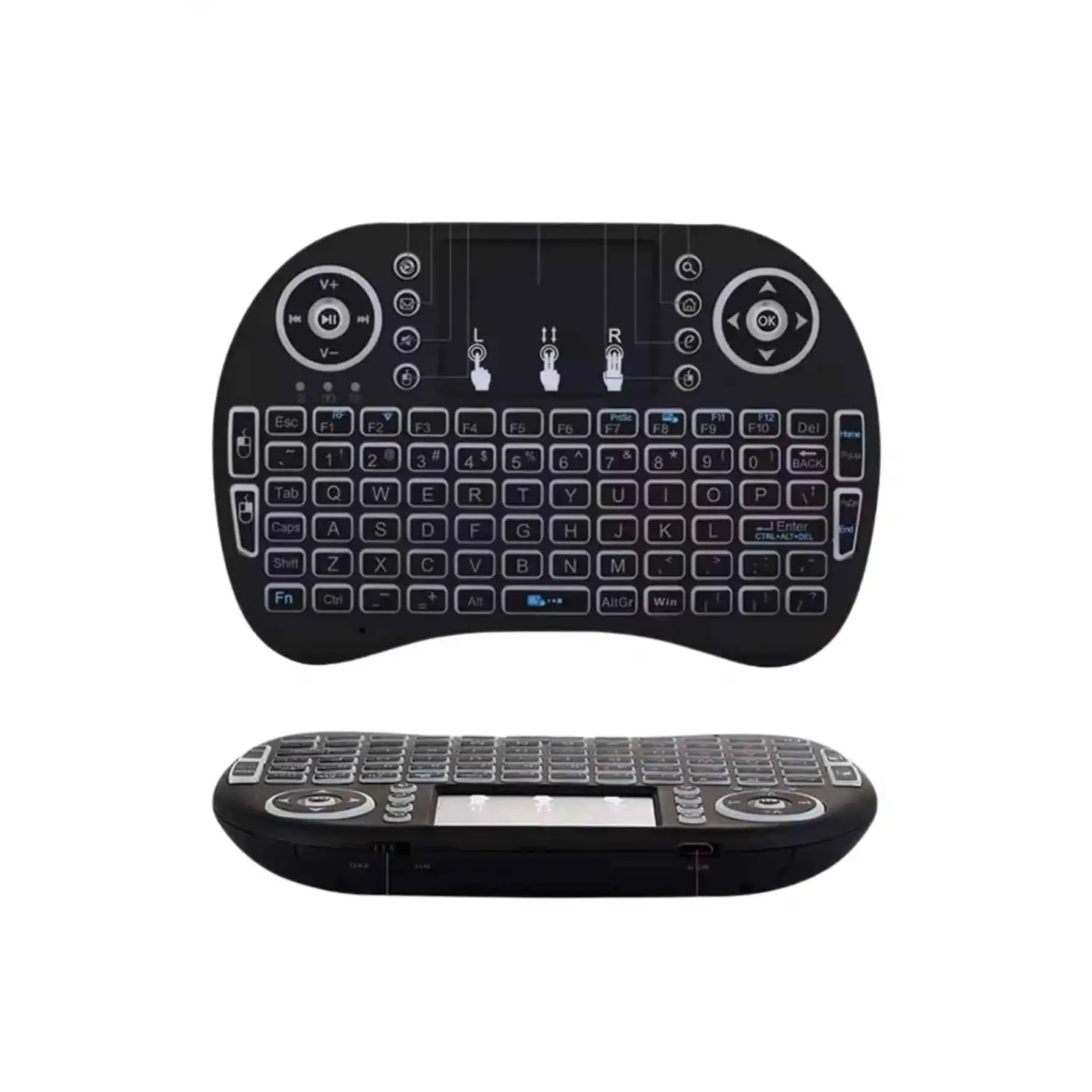 Kablosuz Türkçe Q Klavye RGB Işıklı Televizyon Ps3 Dokunmatik Mouse