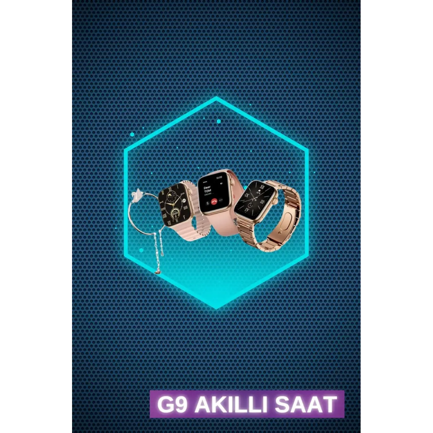 Kadınlar İçin 3 Kordonlu Akıllı Saat ve Dijital Göstergeli Powerbankli Bluetooth Kulaklık Dokunmatik Kontrol