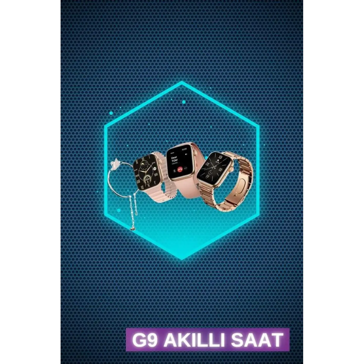 Kadınlar İçin 3 Kordonlu Akıllı Saat ve Dijital Göstergeli Powerbankli Bluetooth Kulaklık Dokunmatik Kontrol