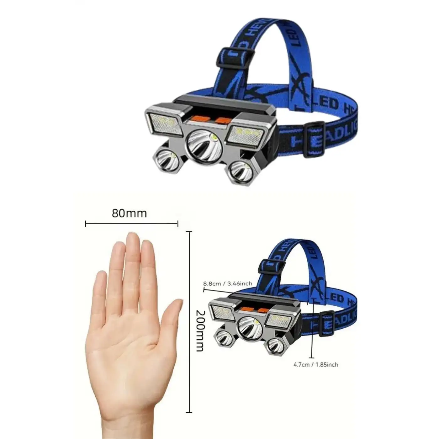 Kafa Lambası 800 Lümen 4 Mod Yüksek Işık Flaşörlü Şarjlı Led Lamba