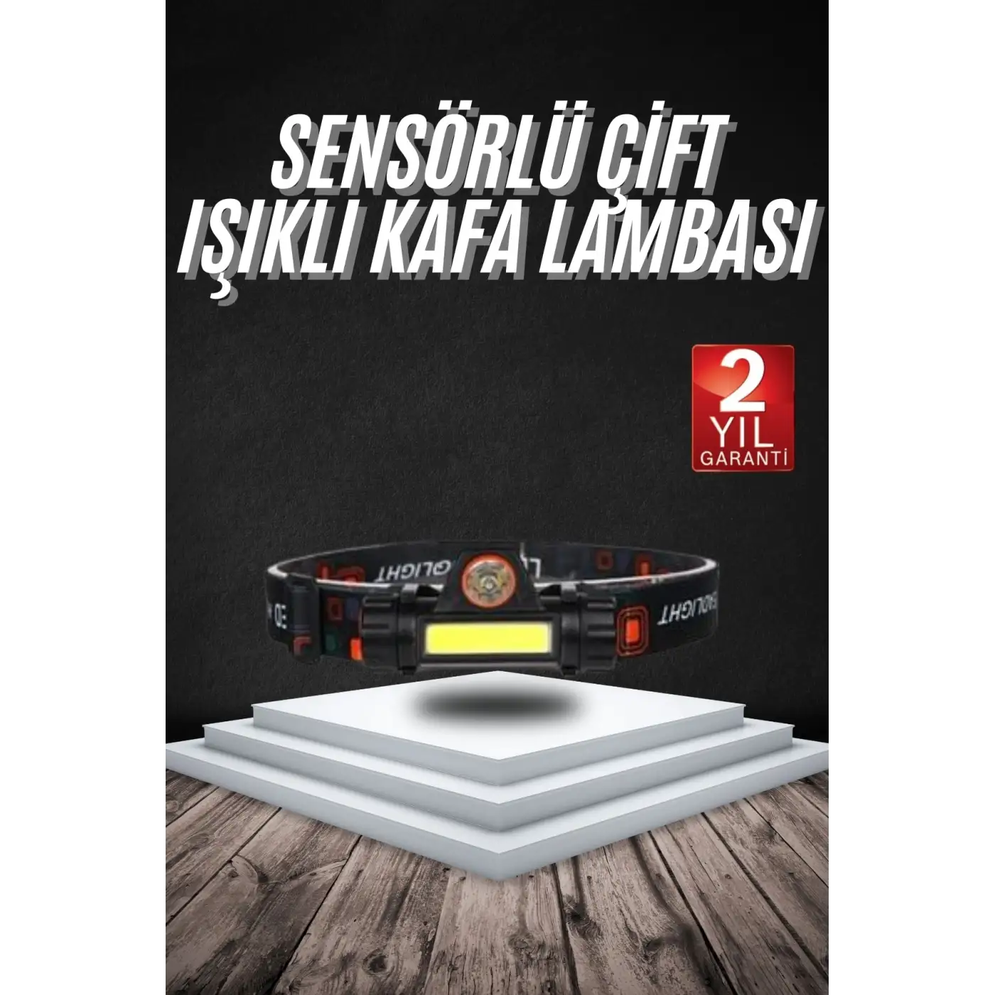 Kafa Lambası Çalışma Işığı Süper Parlak Mıknatıslı Lityum Lion Pilli