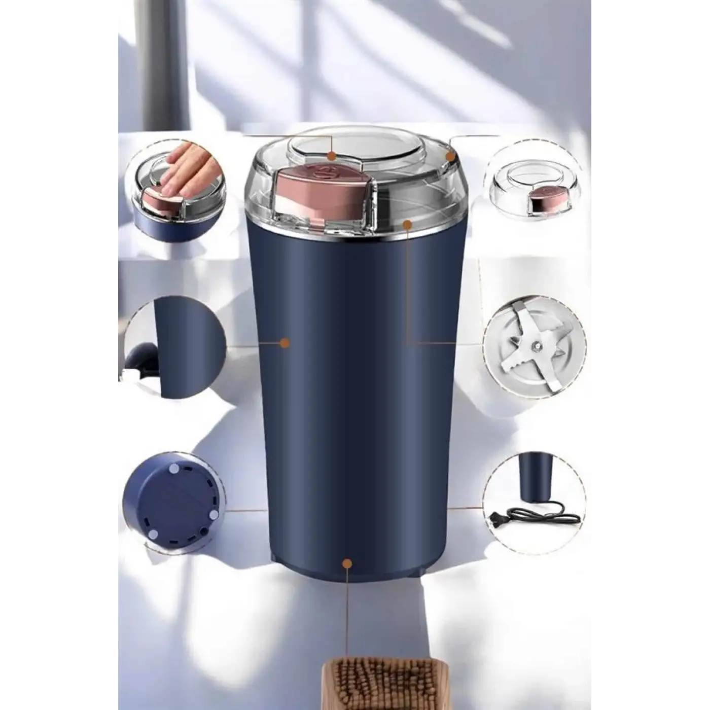 Kahve Ve Baharat Öğütücü Dayanıklı Paslanmaz Çelik Kolay Kullanım