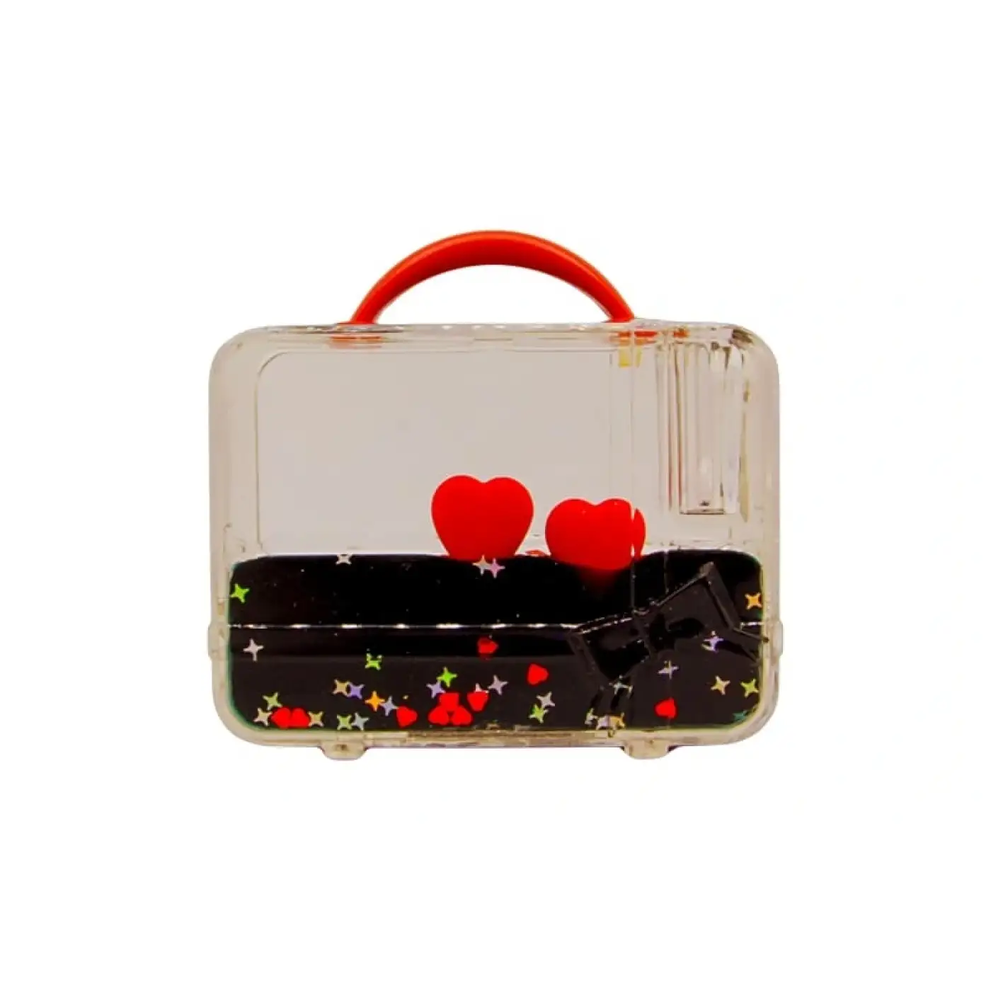 Kalpli Sıvı Işıltılı Dekoratif Biblo Valiz