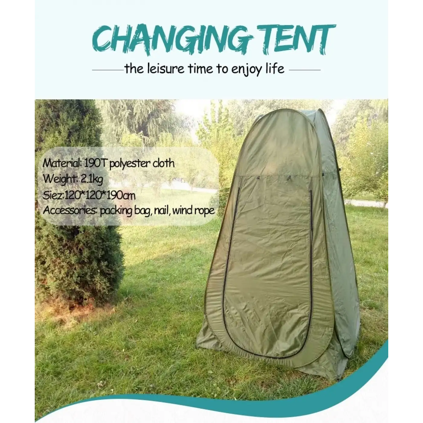 Kamp Alanı Duş Giyinme Wc Çadırı Fotoğrafcı Prova Kabini 190x120x120