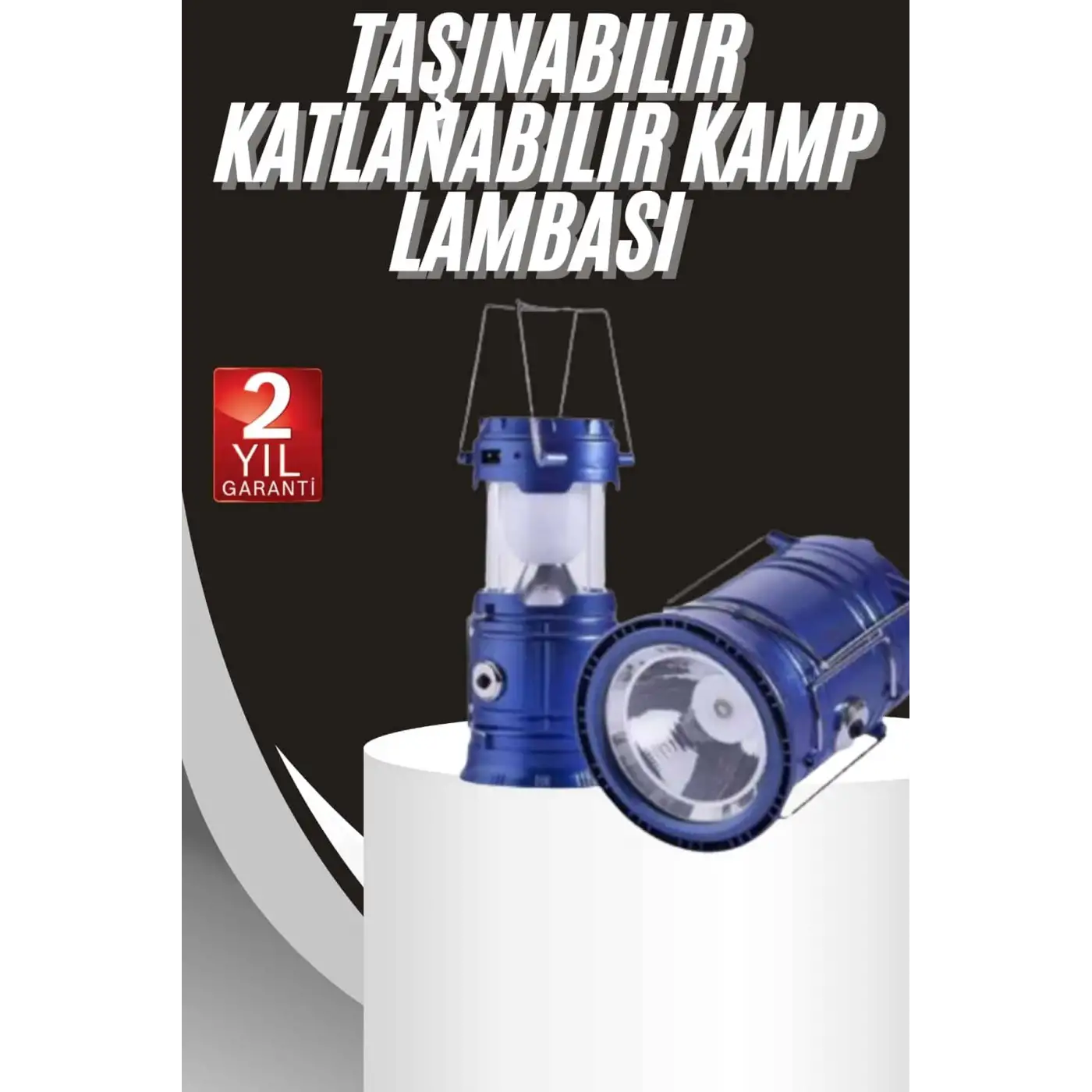 Kamp Lambası Solar Şarjlı Kızaklı Kamp Feneri Led Lamba Işıldak