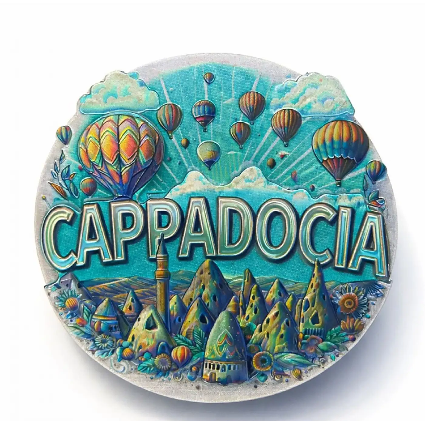 Kapadokya Temalı Silikon Buzdolabı Magneti Model 6