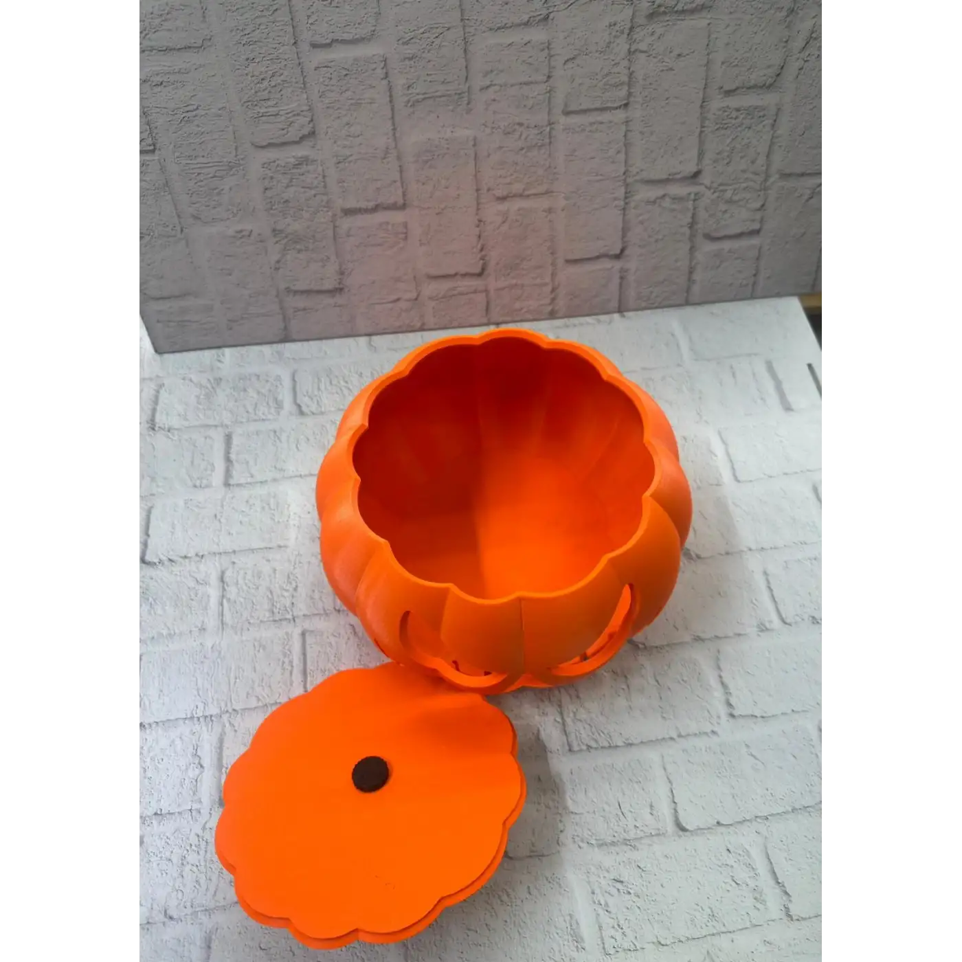Kapaklı Balkabağı Dekor Kutusu 21×15 cm Halloween Temalı Saklama