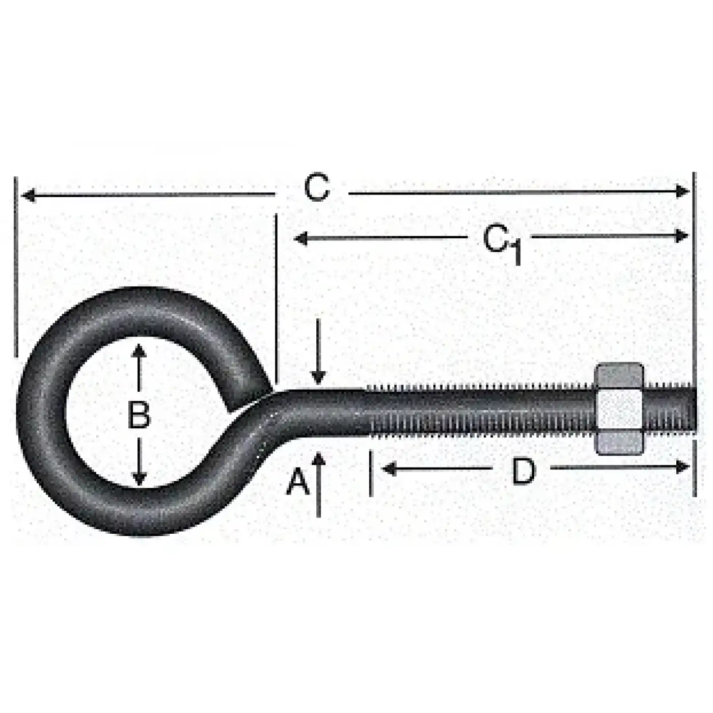 Kapalı Metrik Kanca M5 / 21x80 - 100 Adet