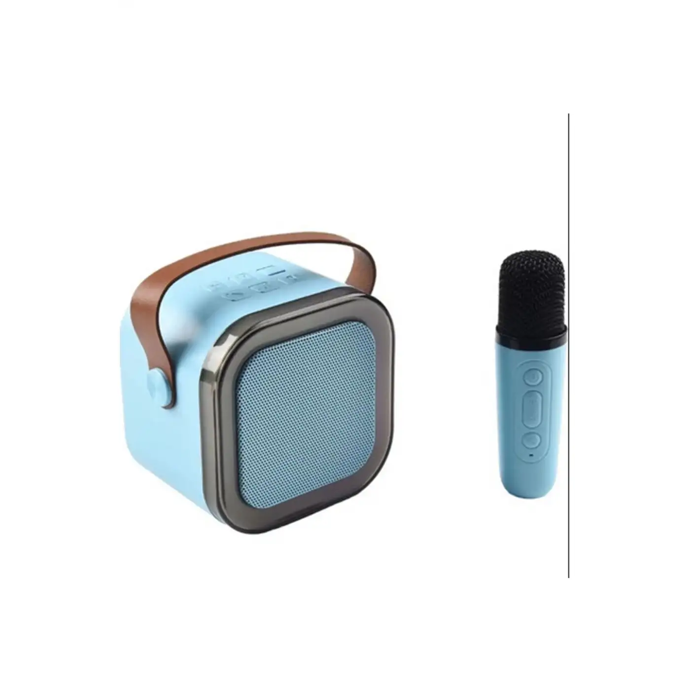 Karaoke Kablosuz Hoparlör Mikrofonlu Rgb Işıklı Bluetooth Speaker Tf Kart/usb Mavi