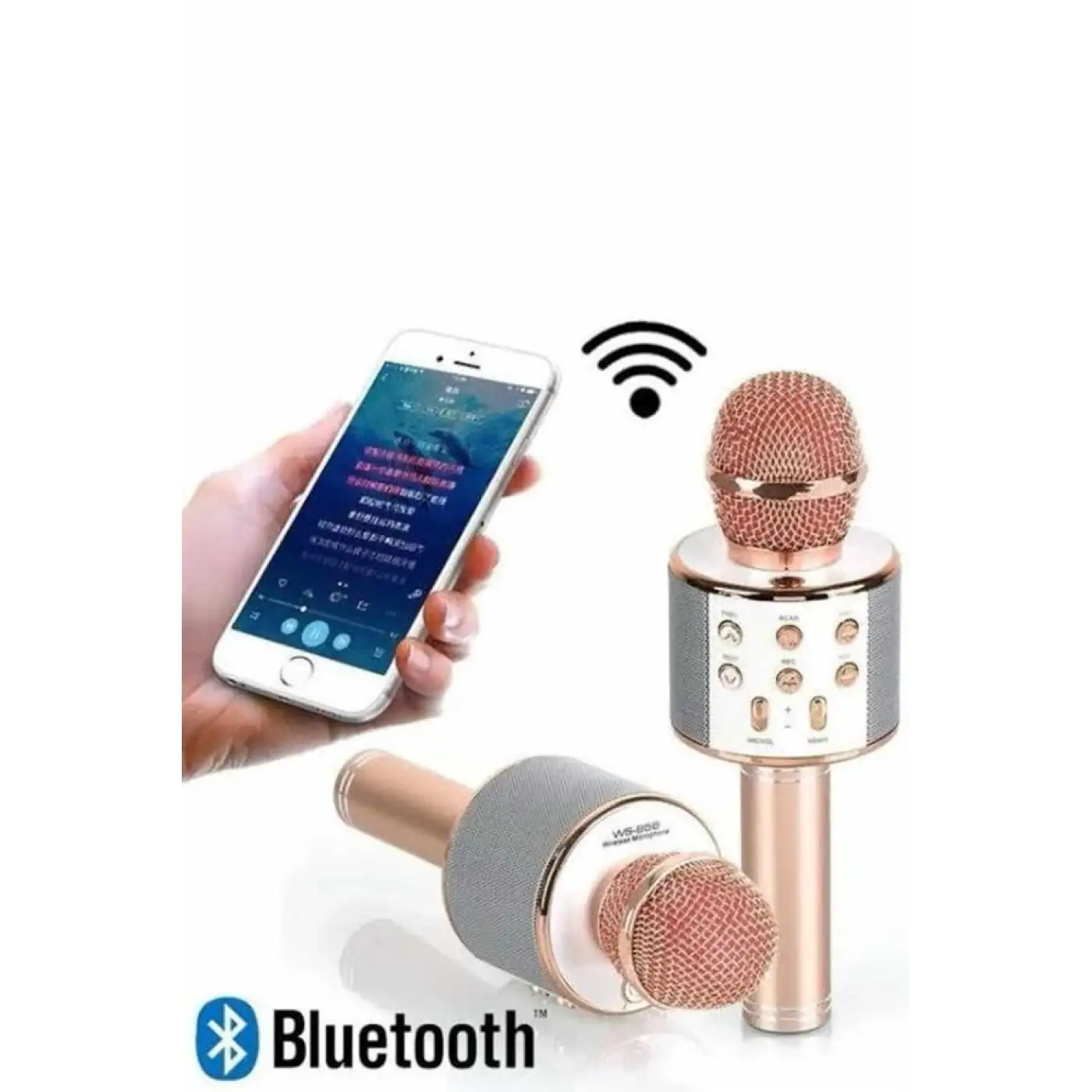 Karaoke Mikrofon Dahili Hoparlörlü Sd-usb-aux Girişli Bluetooth Hoparlör