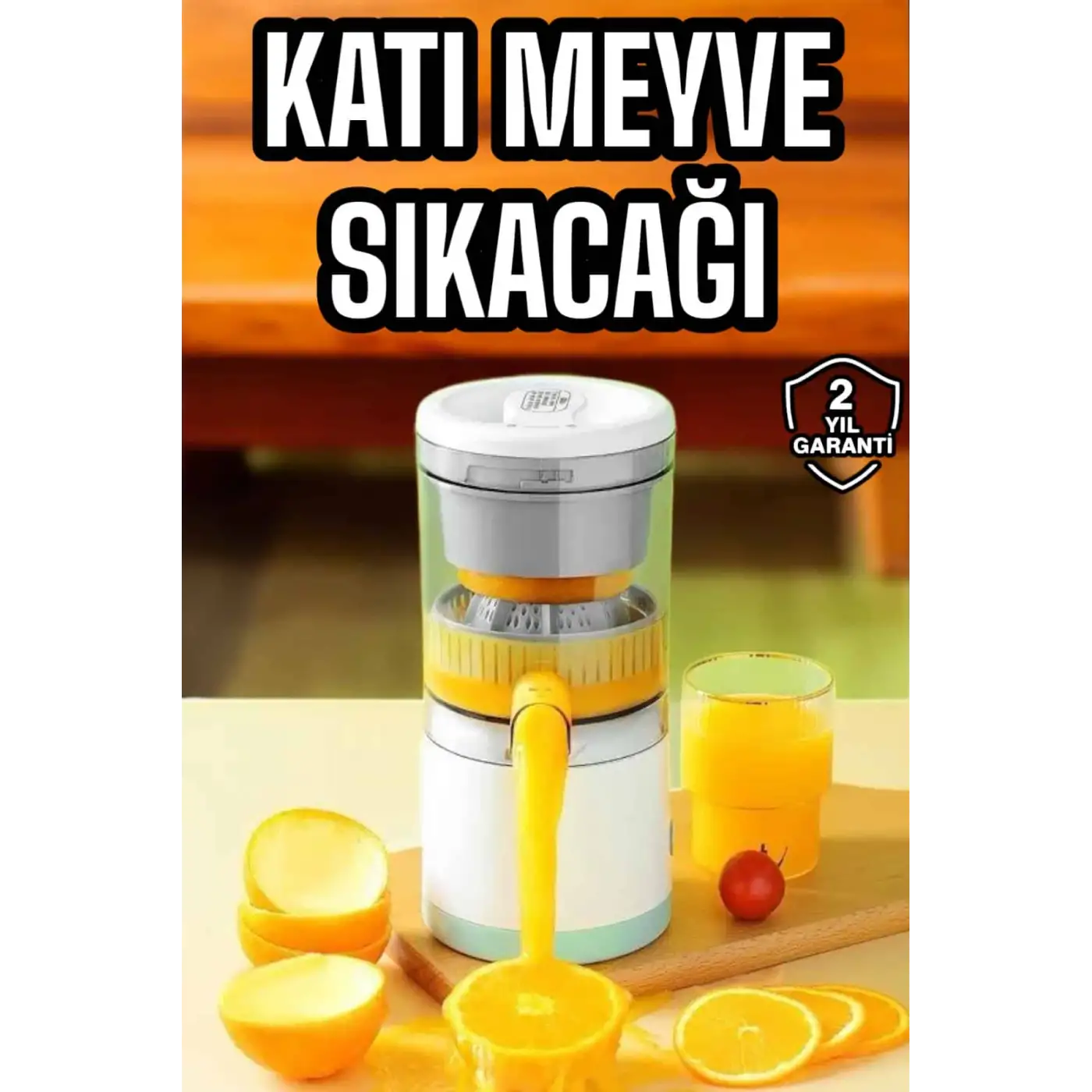 Katı Meyve Sıkacağı Taşınabilir USB Şarjlı Pratik Paslanmaz Çelik Bıçaklı