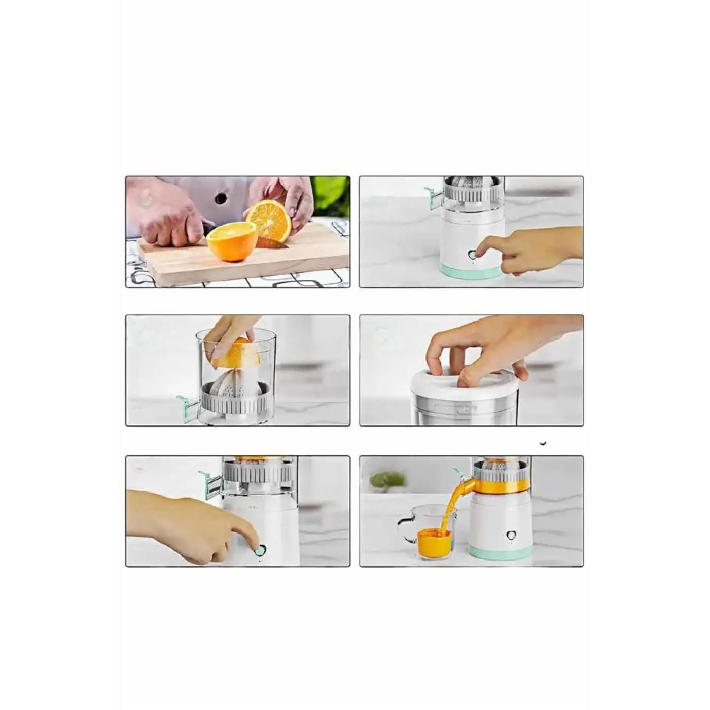 Katı Meyve Sıkacağı Taşınabilir USB Şarjlı Pratik Paslanmaz Çelik Bıçaklı