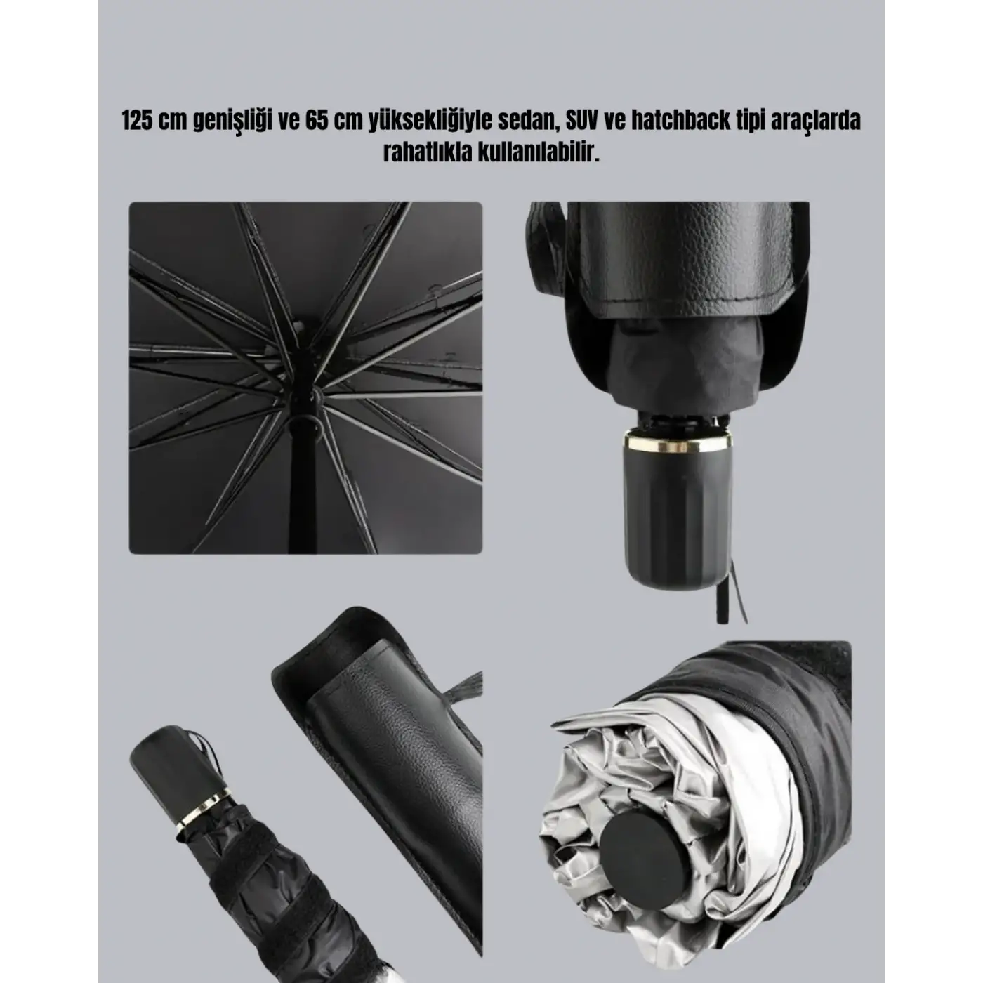 Katlanabilir Oto Güneşlik - 125x65 cm