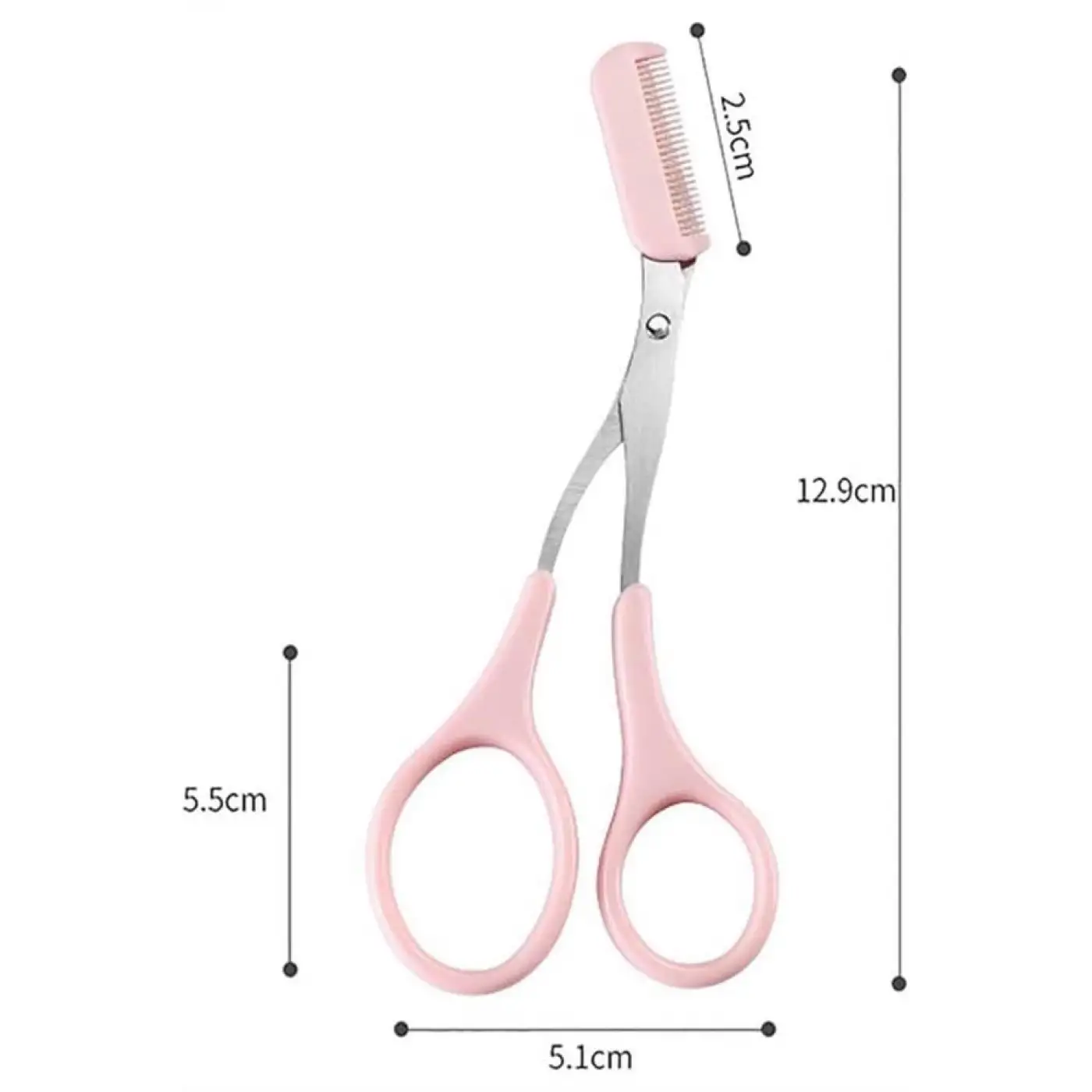 Kavisli Kaş Kirpik Düzeltici Bıyık Alma Taraklı Kaş Makası Yüz Bakım Seti Makas