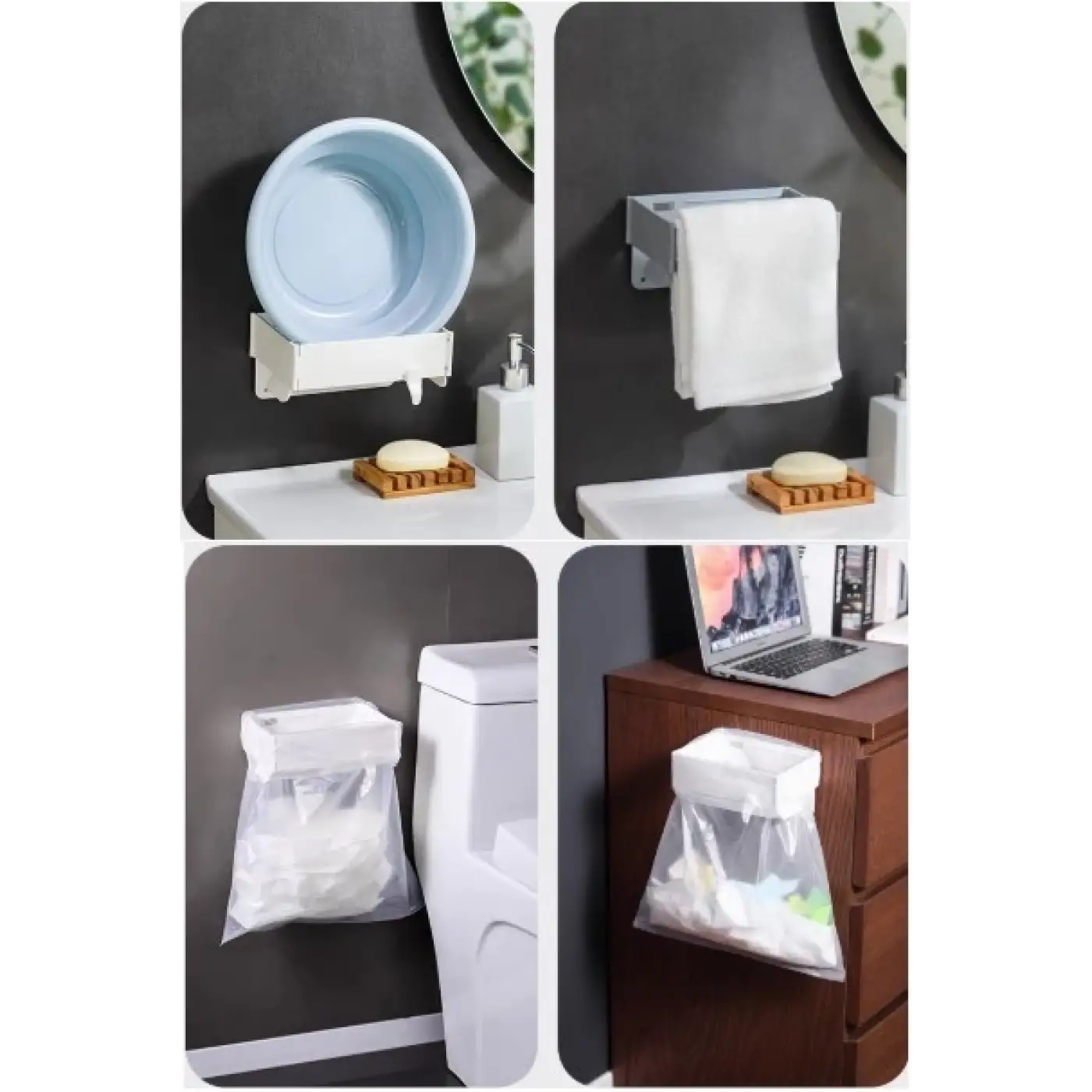 Kendinden Yapışkanlı Katlanabilir Çöp Poşeti Tutucu At