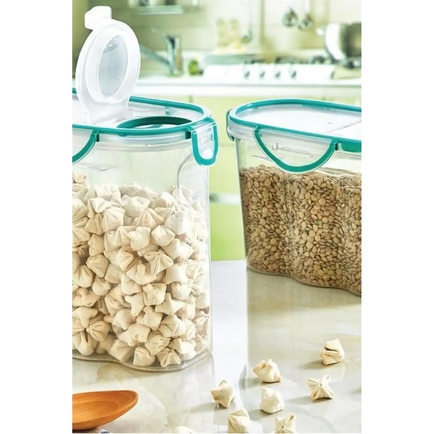 Kilitli Kapaklı Contalı Hava,su Sıvı Geçirmez 1,2 Litre Erzak Saklama Kabı-sa580