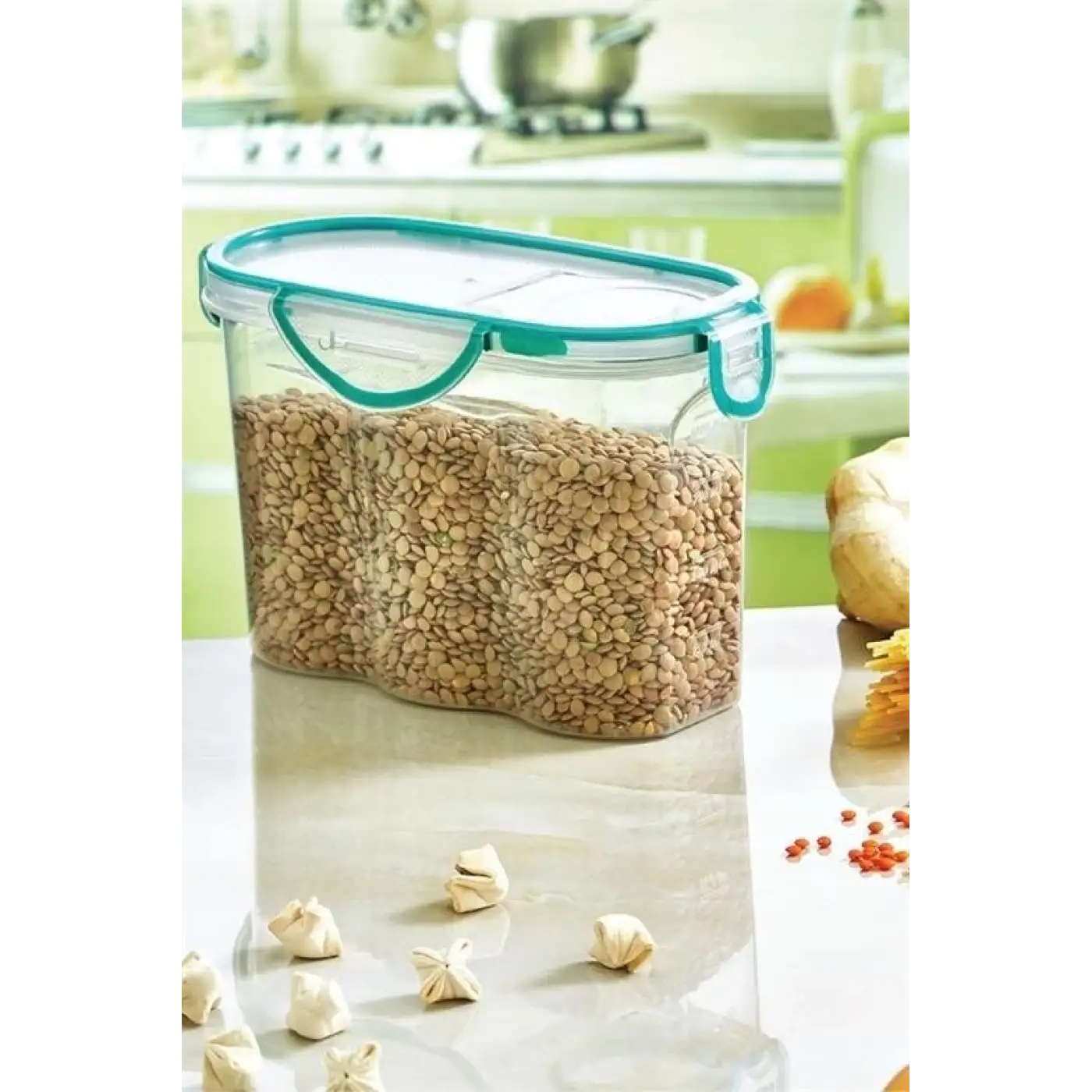 Kilitli Kapaklı Contalı Hava,su Sıvı Geçirmez 1,7 Litre Erzak Saklama Kabı-sa585