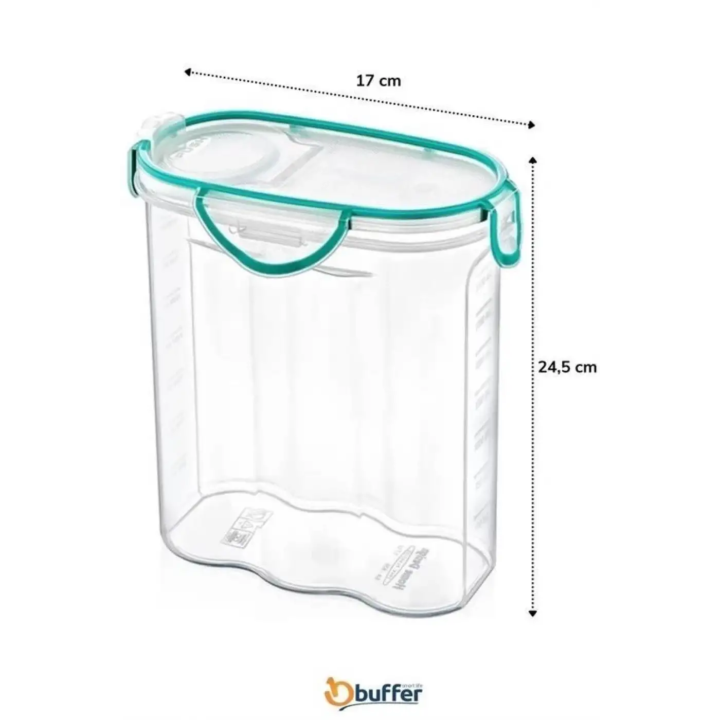 Kilitli Kapaklı Contalı Hava,su Sıvı Geçirmez 2,4 Litre Erzak Saklama Kabı-sa590