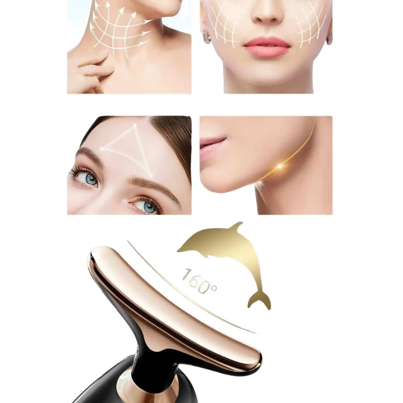 Kırışıklık Giderici Yüz Masaj Aleti Pilli Cilt Bakım Cilt Sıkılaştırma Derinlemesine Temizler