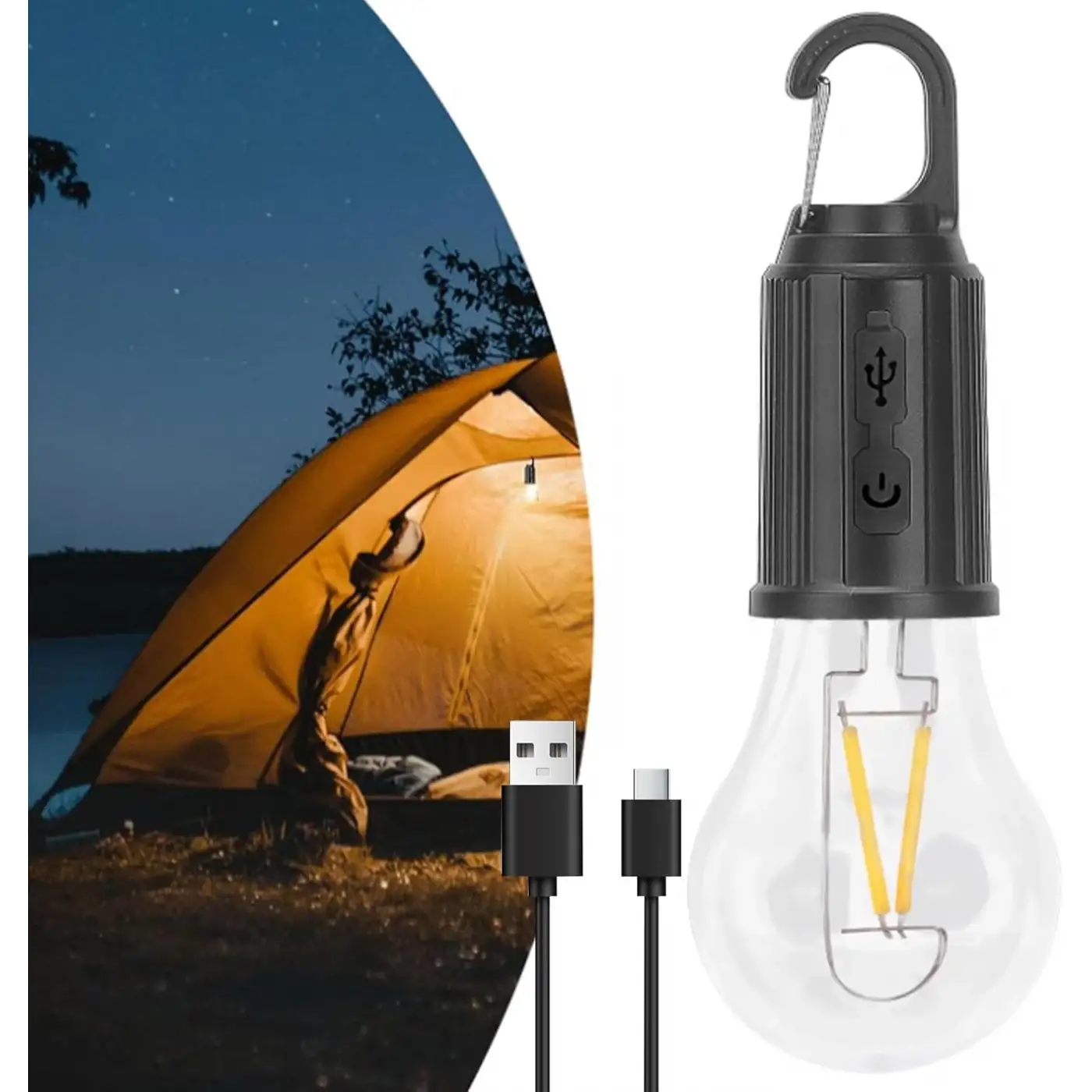 Kırlmaz Şarj Edilebilir Kamp Işığı, Düşük Orta Yüksek 3 Aydınlatma Modu